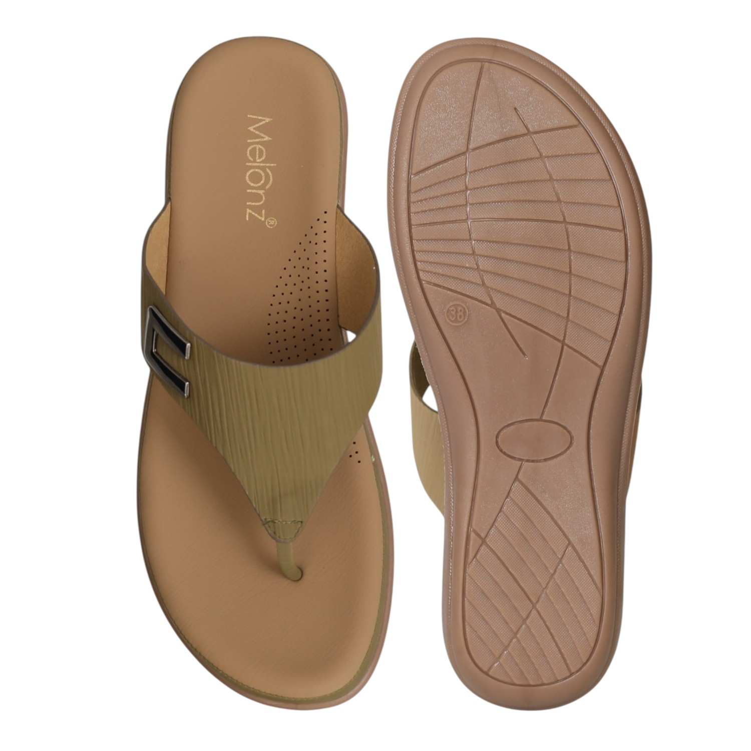 Women Olive Soft Step Toe-Rings