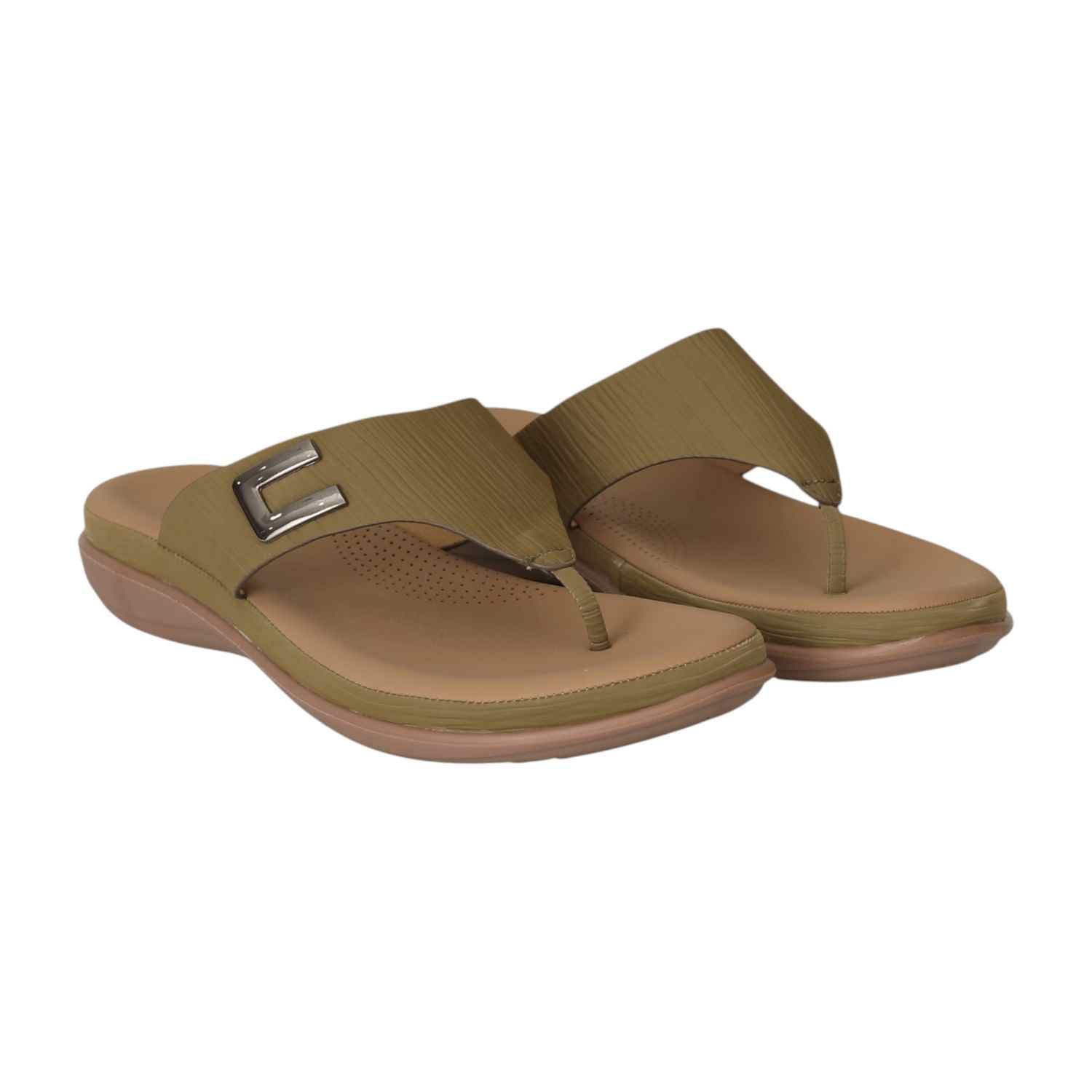 Women Olive Soft Step Toe-Rings