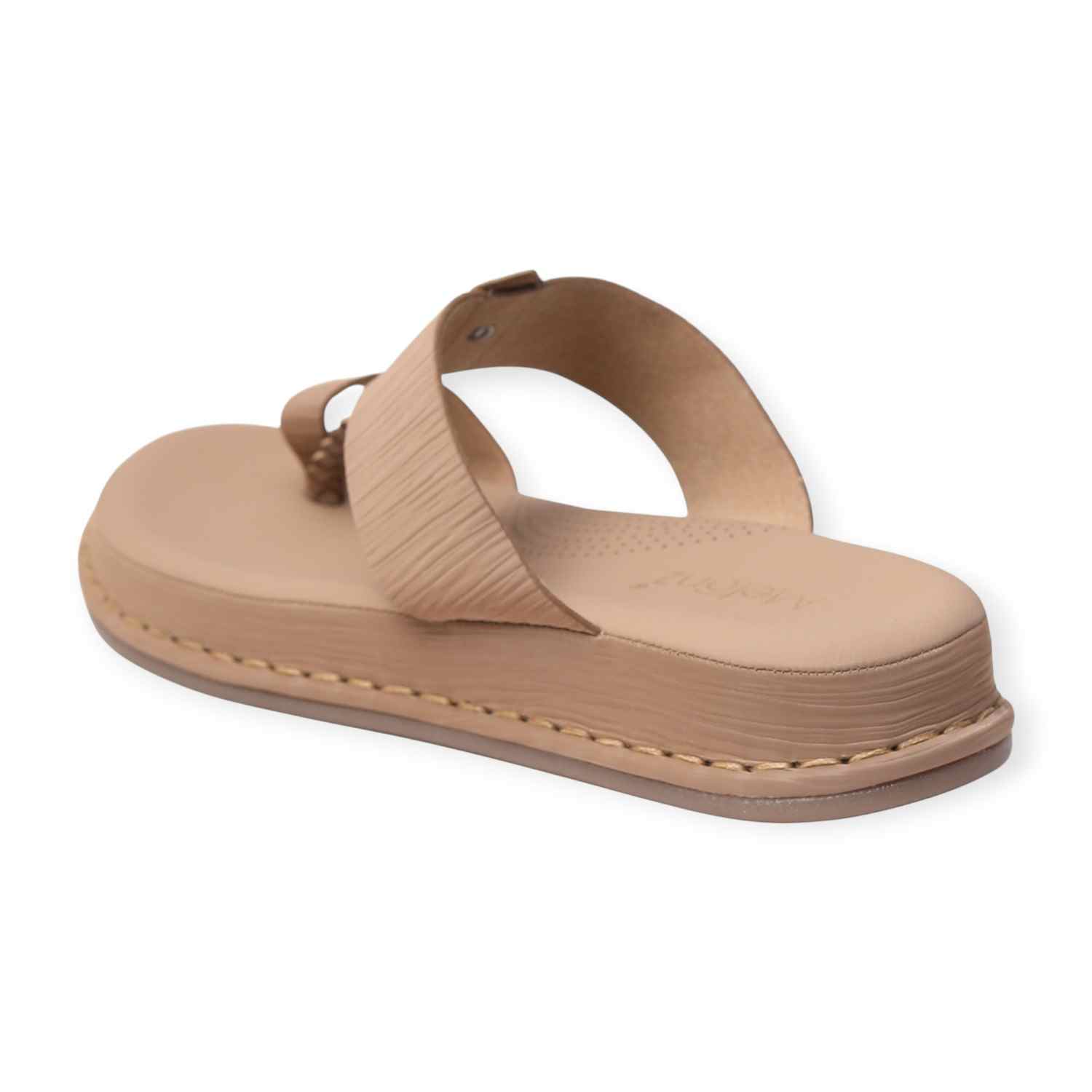 Melonz Women’s Brown Braided Toe-Loop Sandals