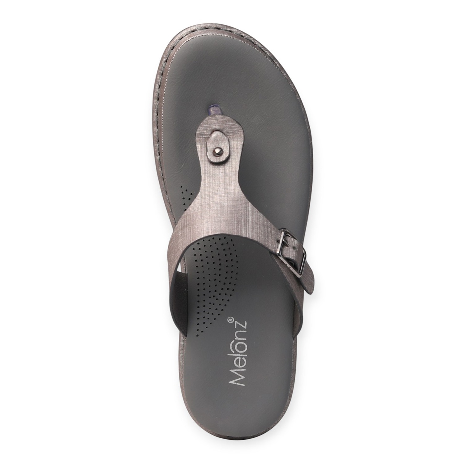Melonz Women’s Grey T-Strap Slip-Ons