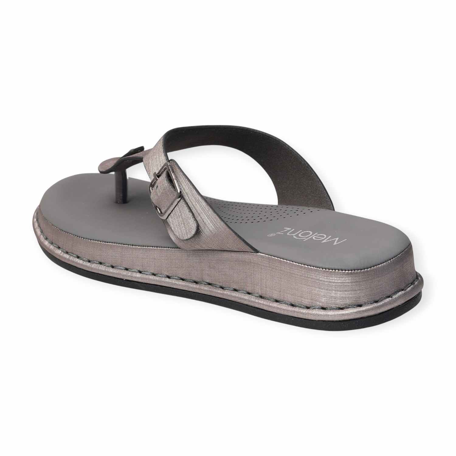 Melonz Women’s Grey T-Strap Slip-Ons