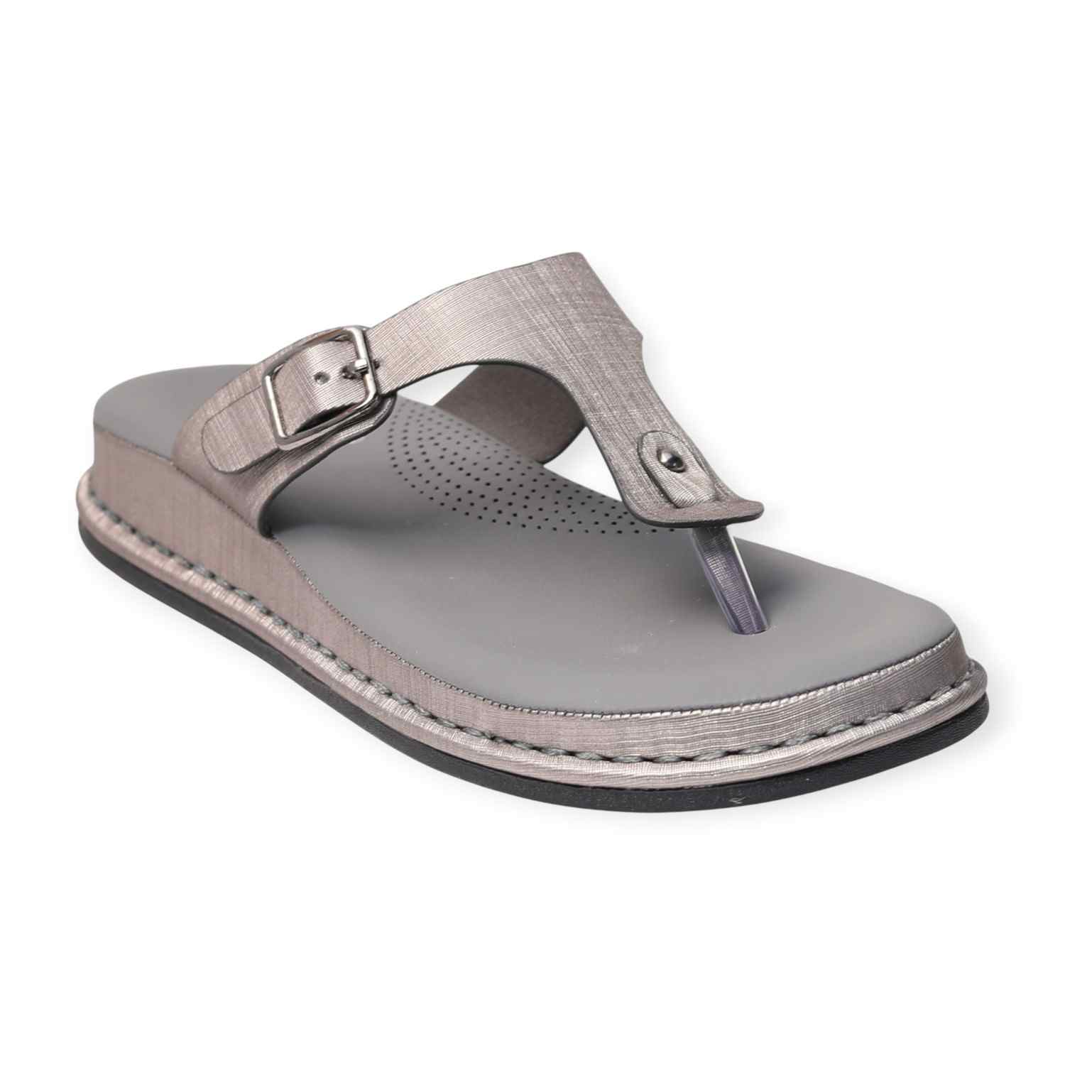 Melonz Women’s Grey T-Strap Slip-Ons