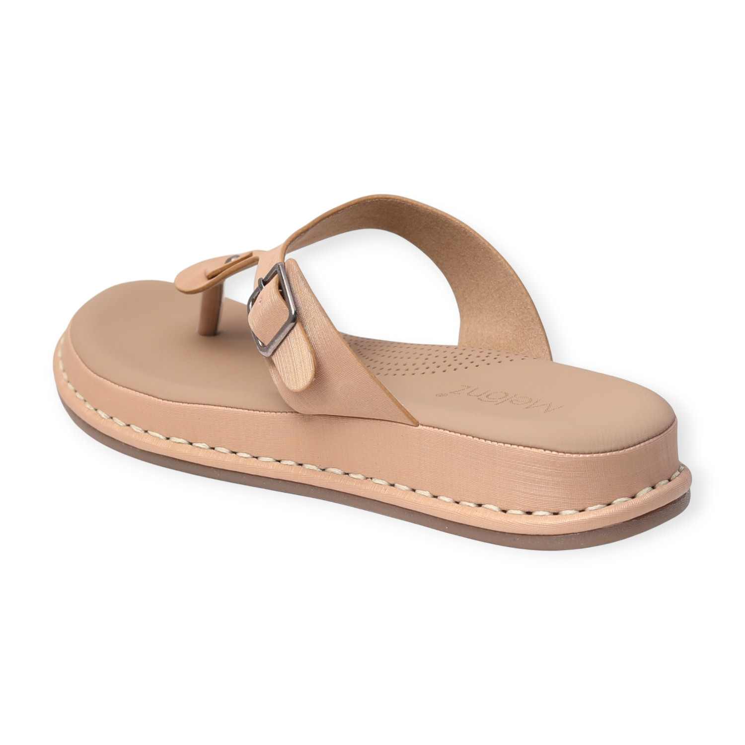 Melonz Women’s Tan T-Strap Slip-Ons