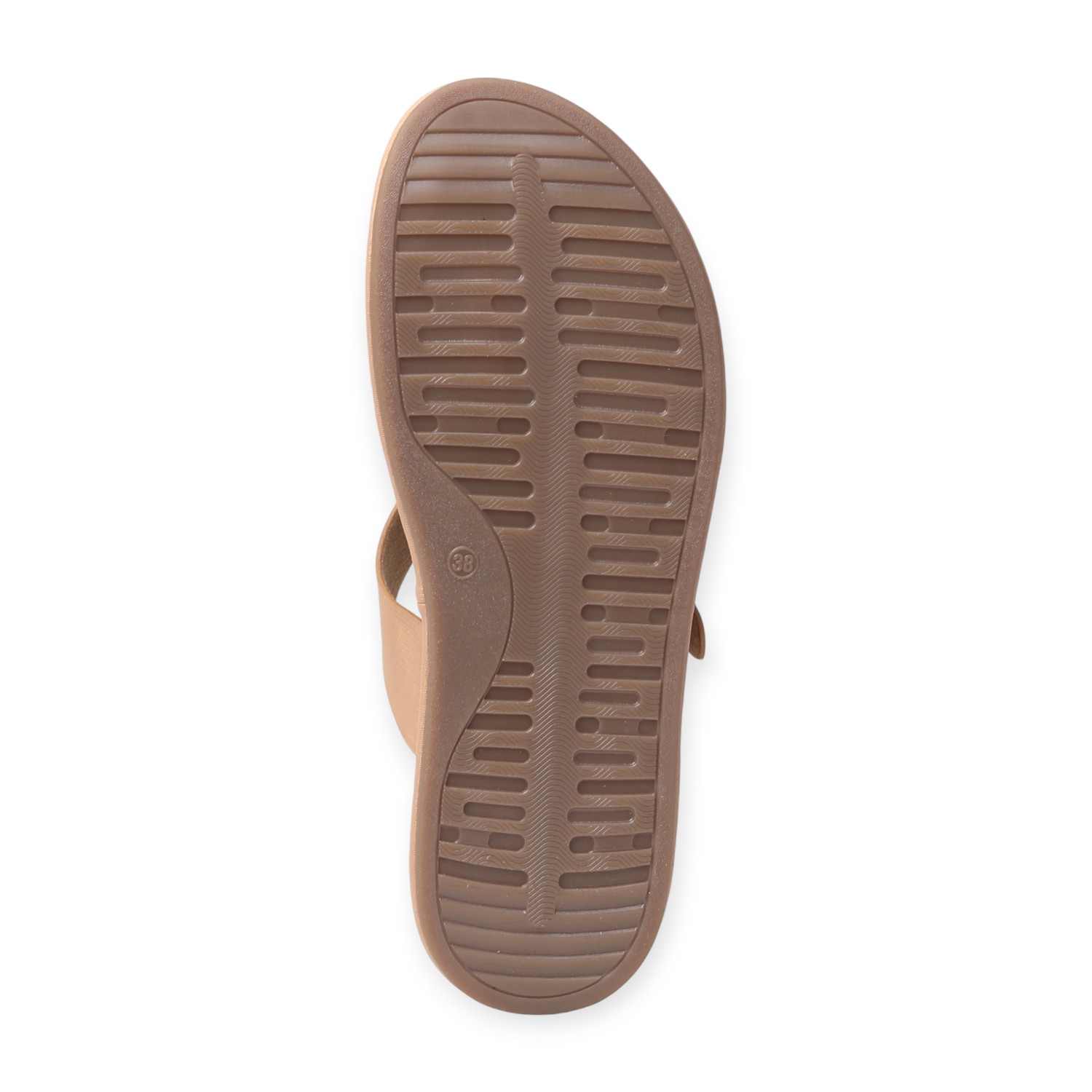 Melonz Women’s Tan T-Strap Slip-Ons
