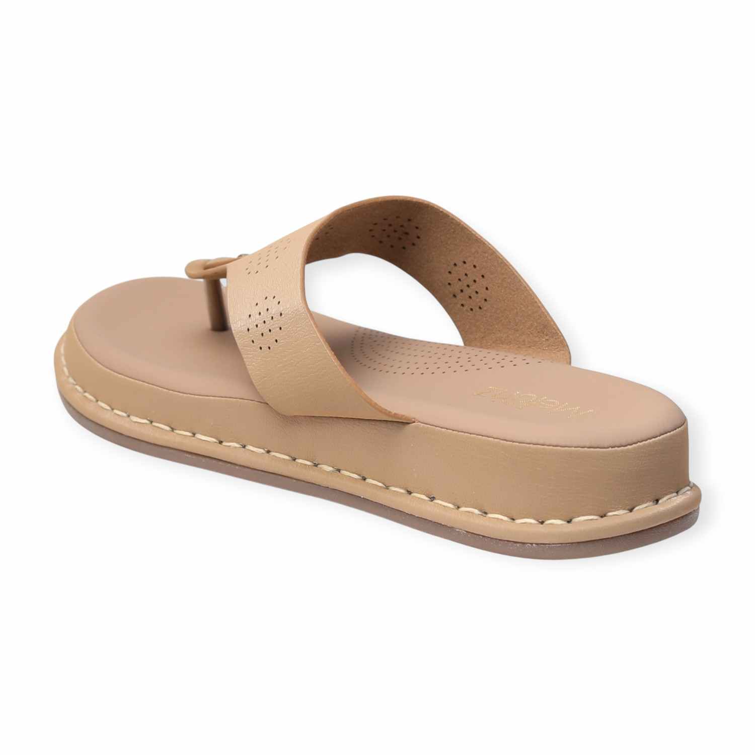 Melonz Women’s Beige Thong Slip-Ons