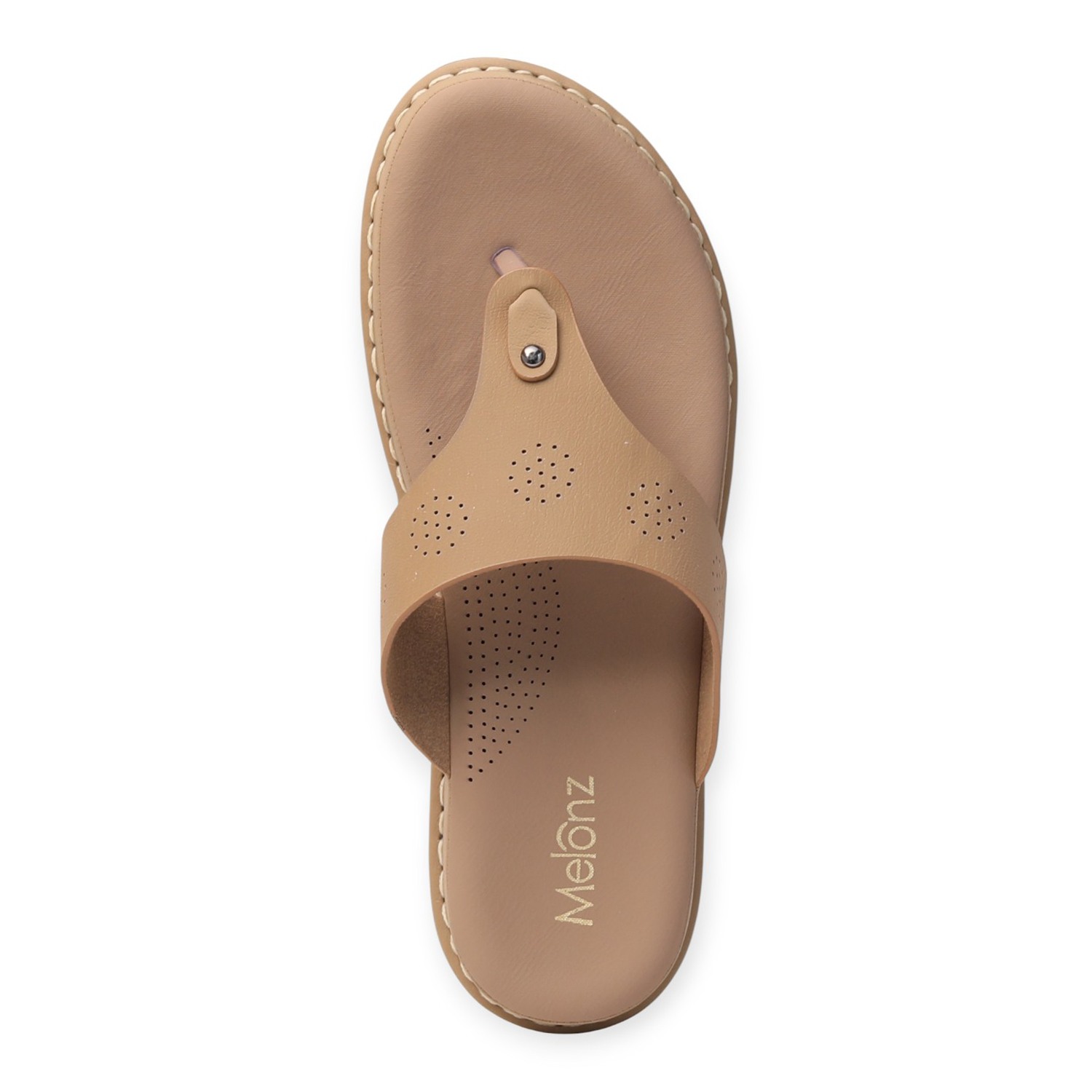 Melonz Women’s Beige Thong Slip-Ons