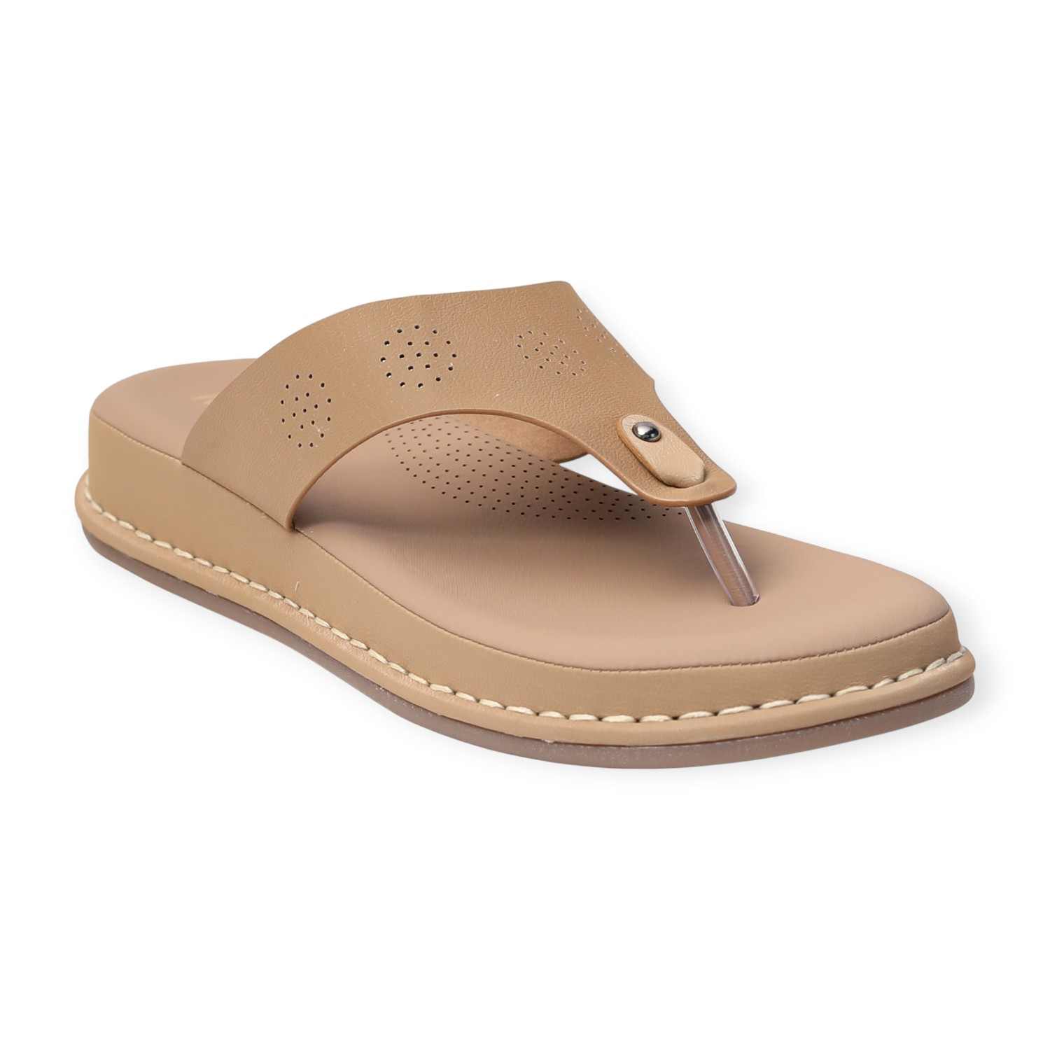 Melonz Women’s Beige Thong Slip-Ons