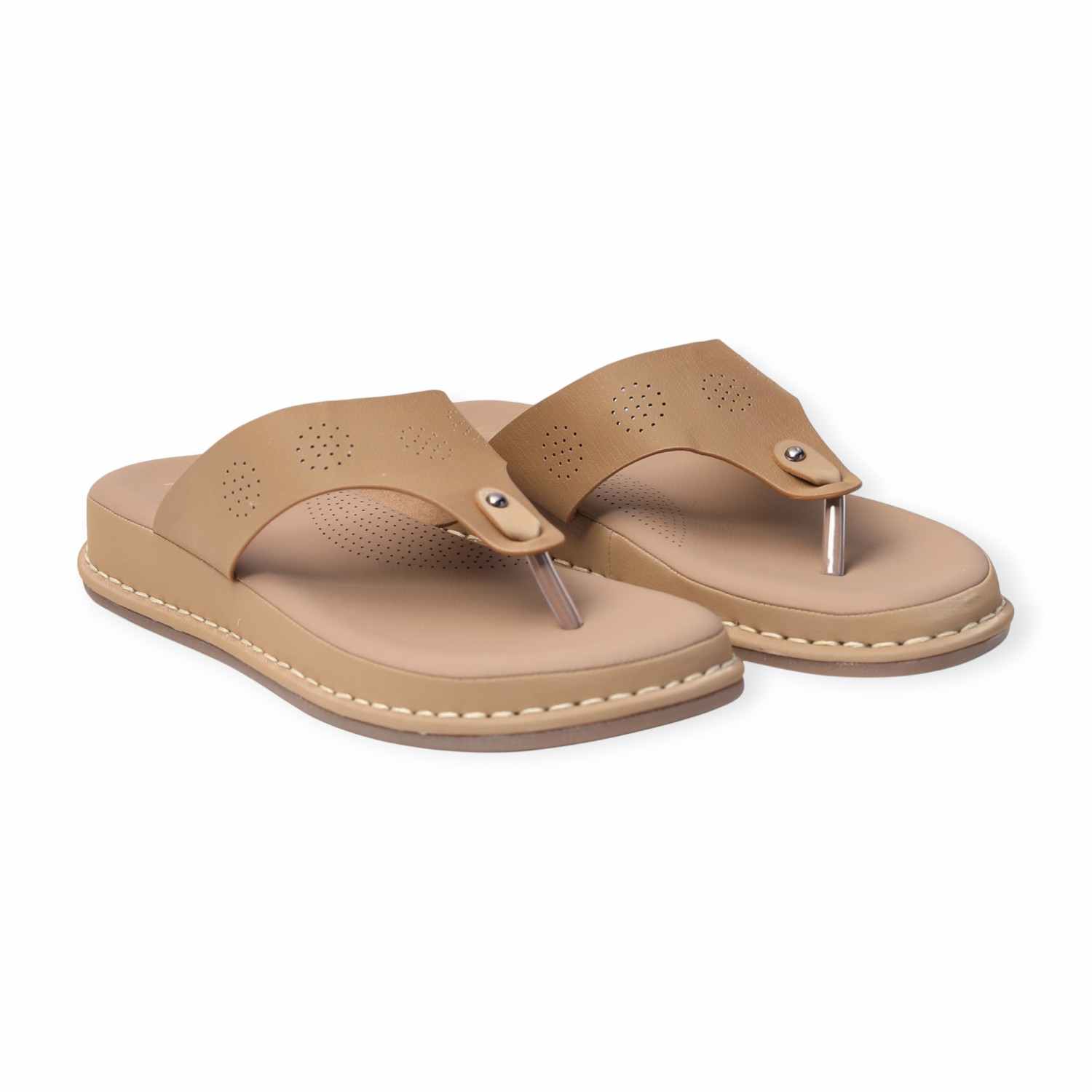 Melonz Women’s Beige Thong Slip-Ons