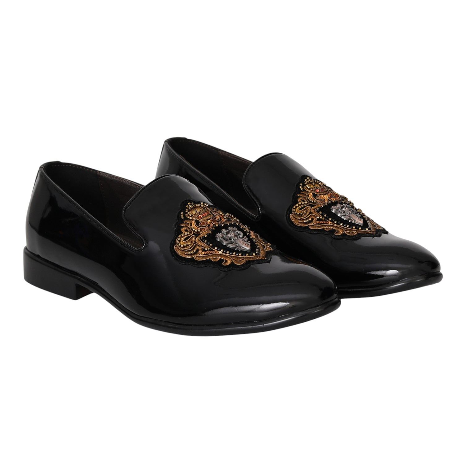 Men Regal Crest Embroidered Loafers