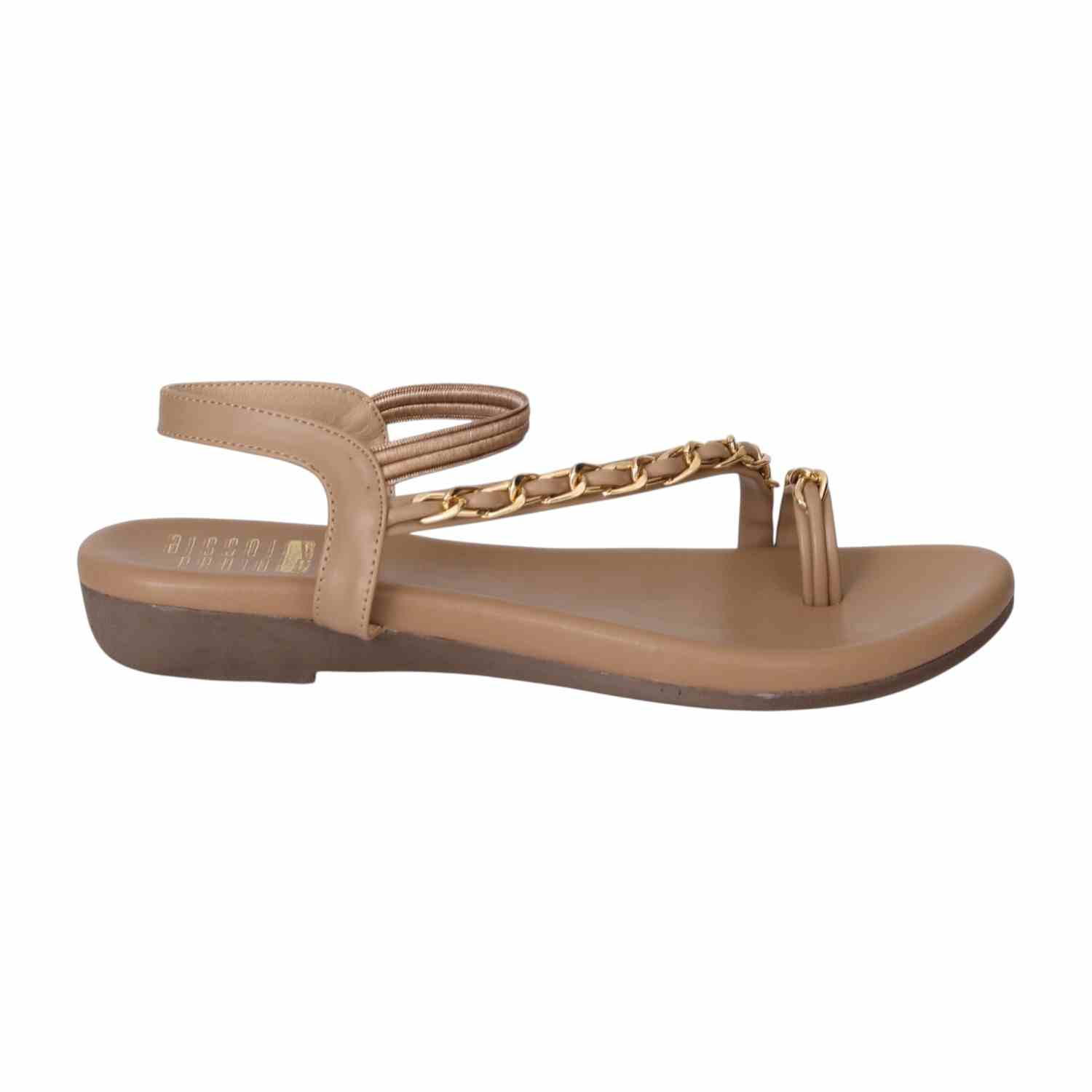 Women Beige Chain-Link Toe Flats
