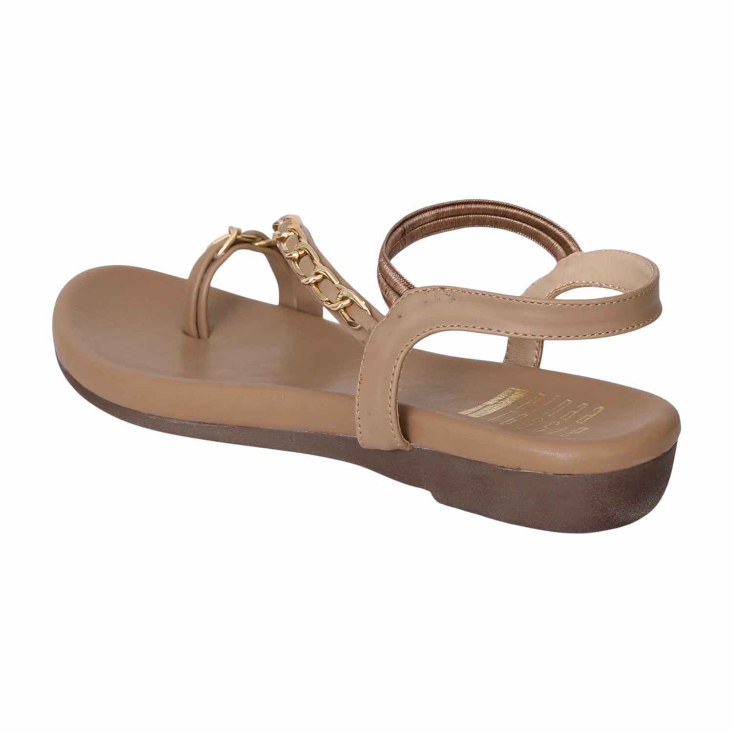 Women Beige Chain-Link Toe Flats