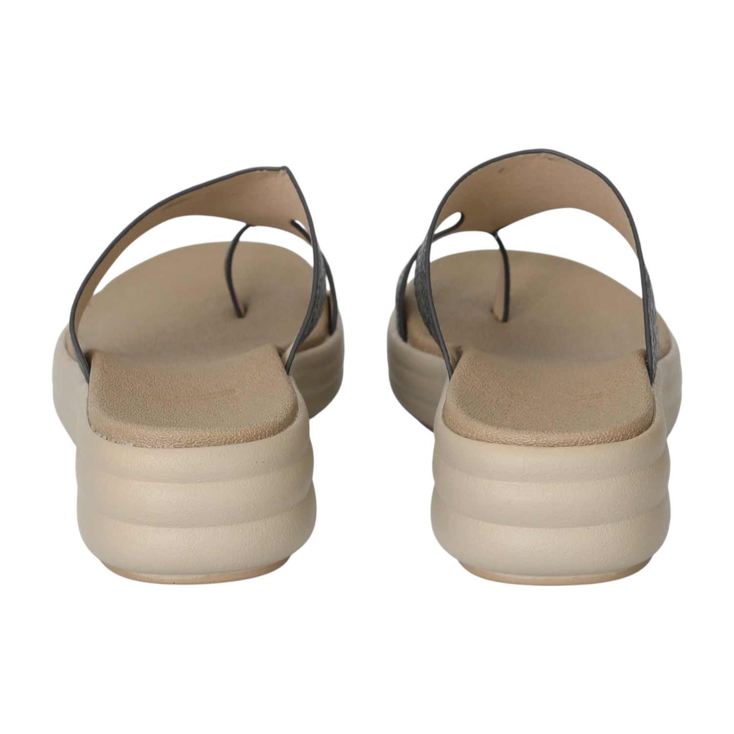 Women's Grey Gleam Toe-Ring Slides