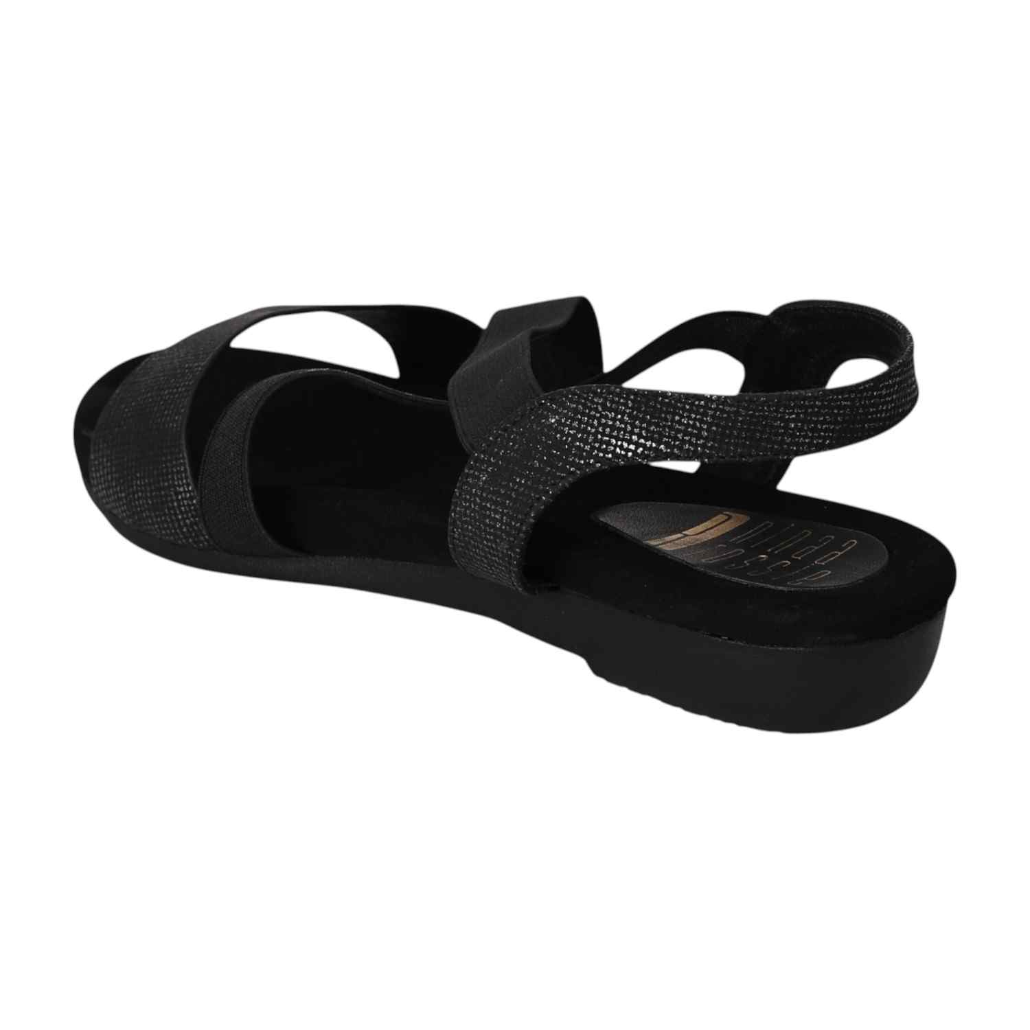 Women Black Criss-Cross Comfort Flats