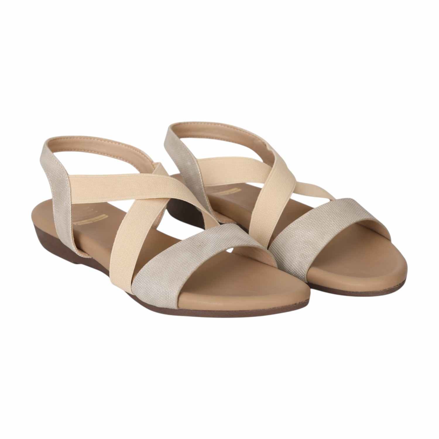 Women Golden Criss-Cross Comfort Flats