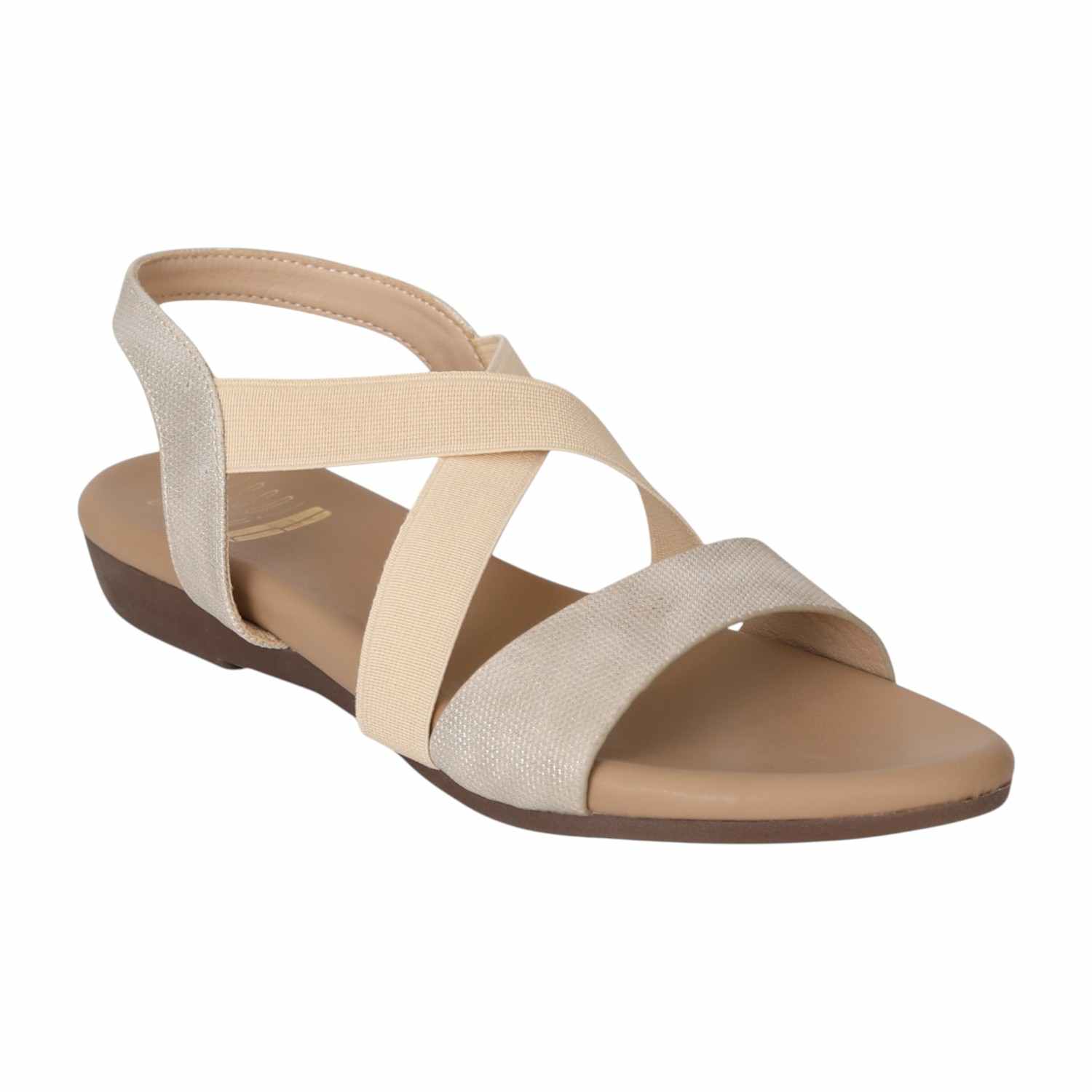 Women Golden Criss-Cross Comfort Flats