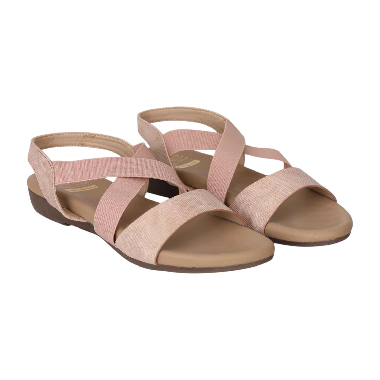 Women Blush Criss-Cross Comfort Flats