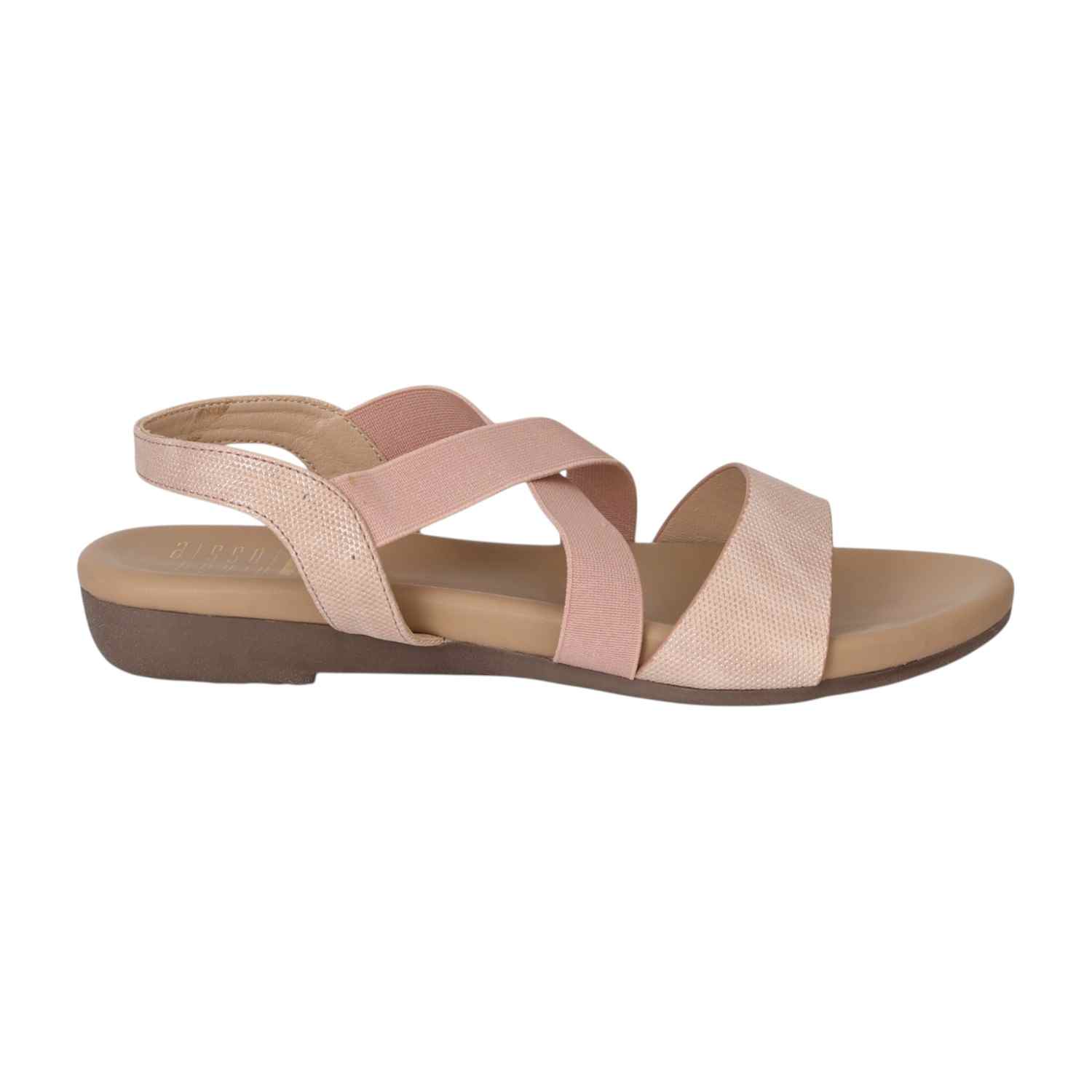 Women Blush Criss-Cross Comfort Flats