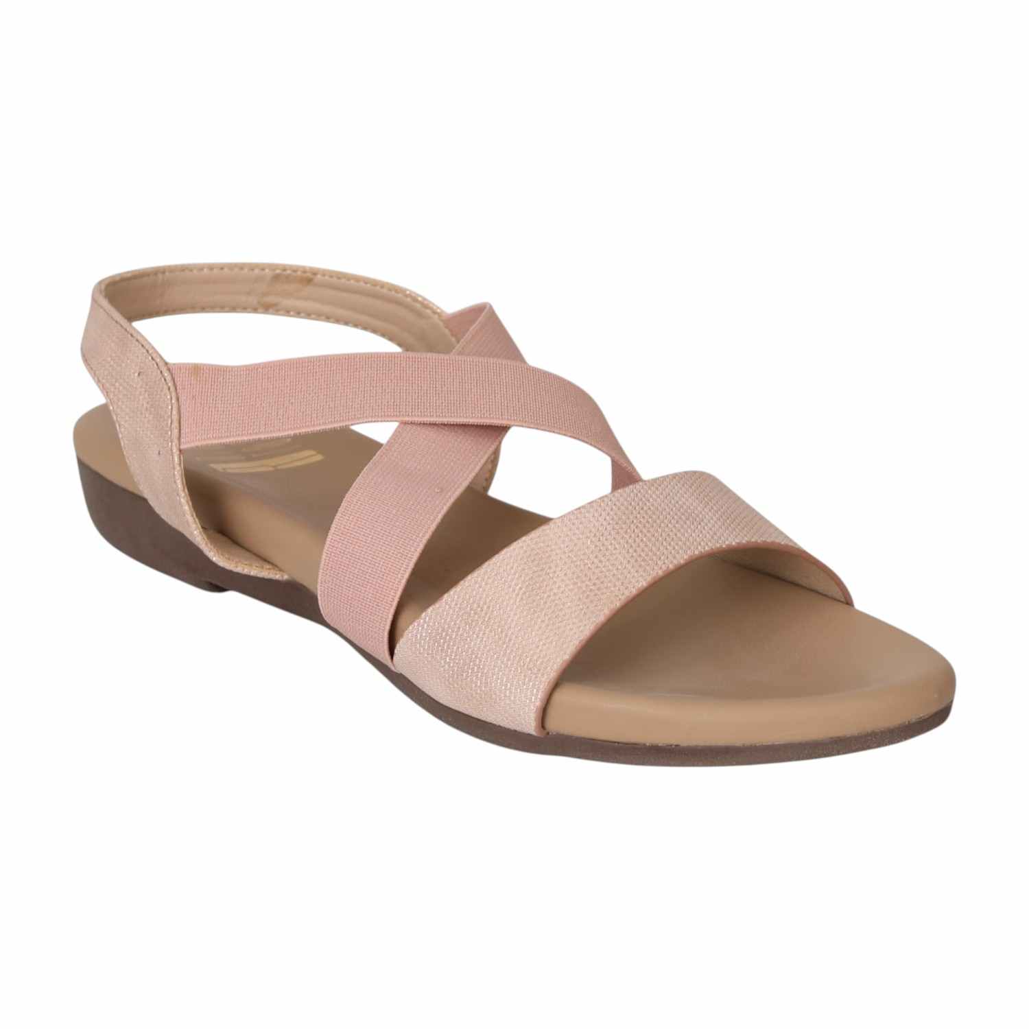 Women Blush Criss-Cross Comfort Flats