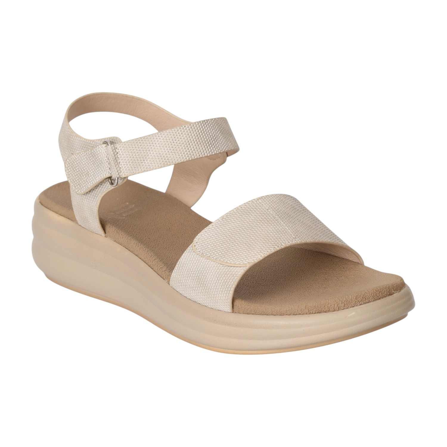 Women Beige Comfort Strap Sandals