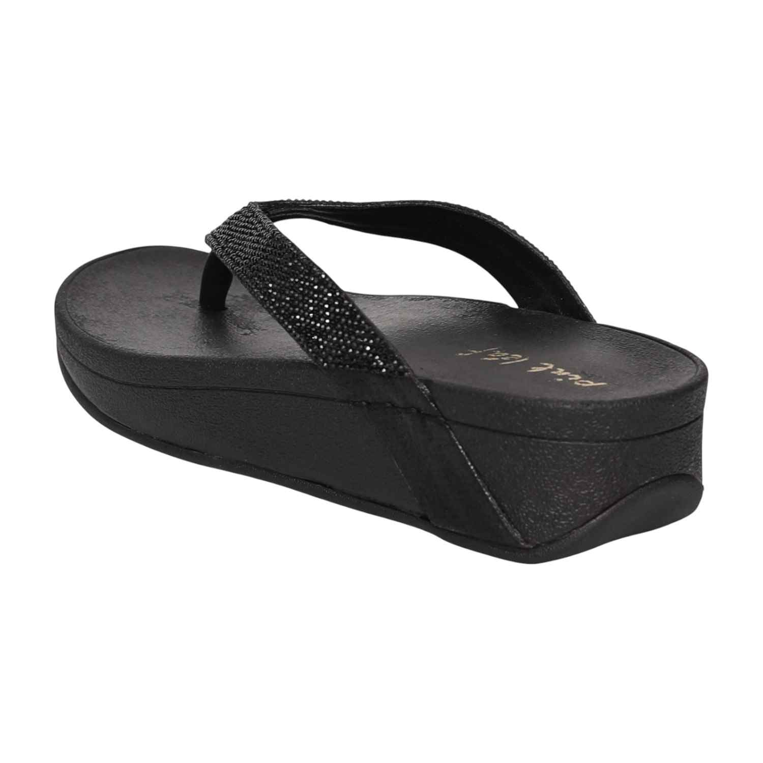 Women’s Black Luster Flats
