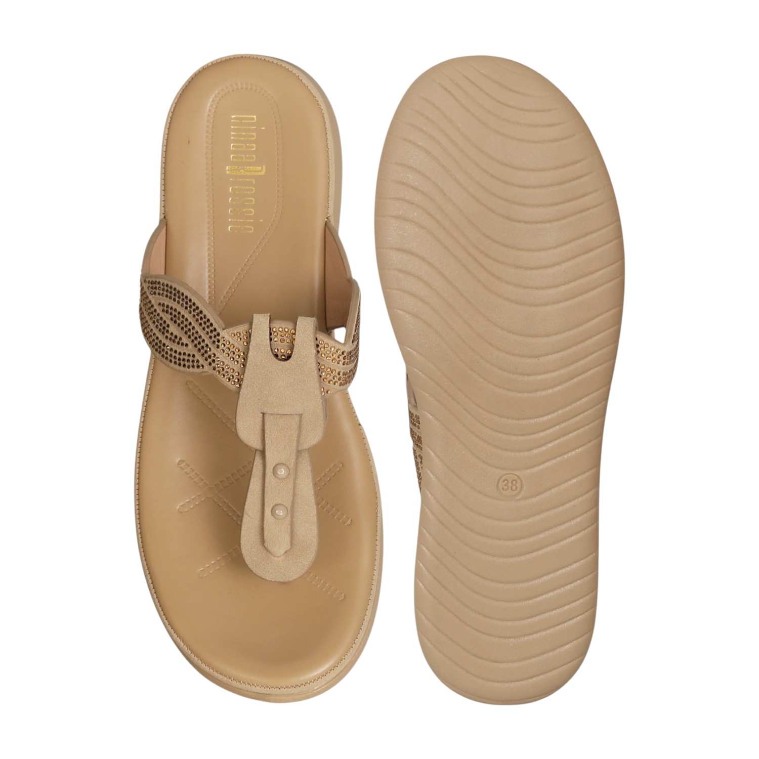 Women Beige Stone Spark Sandals