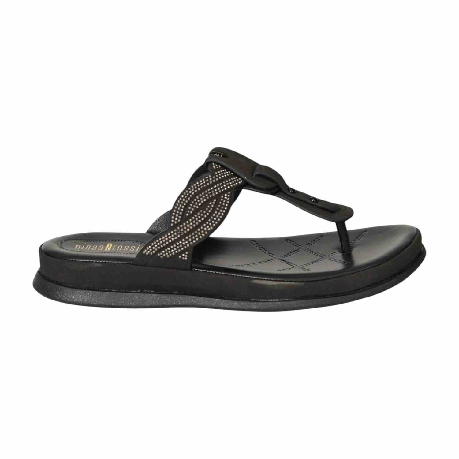 Women Black Stone Spark Sandals