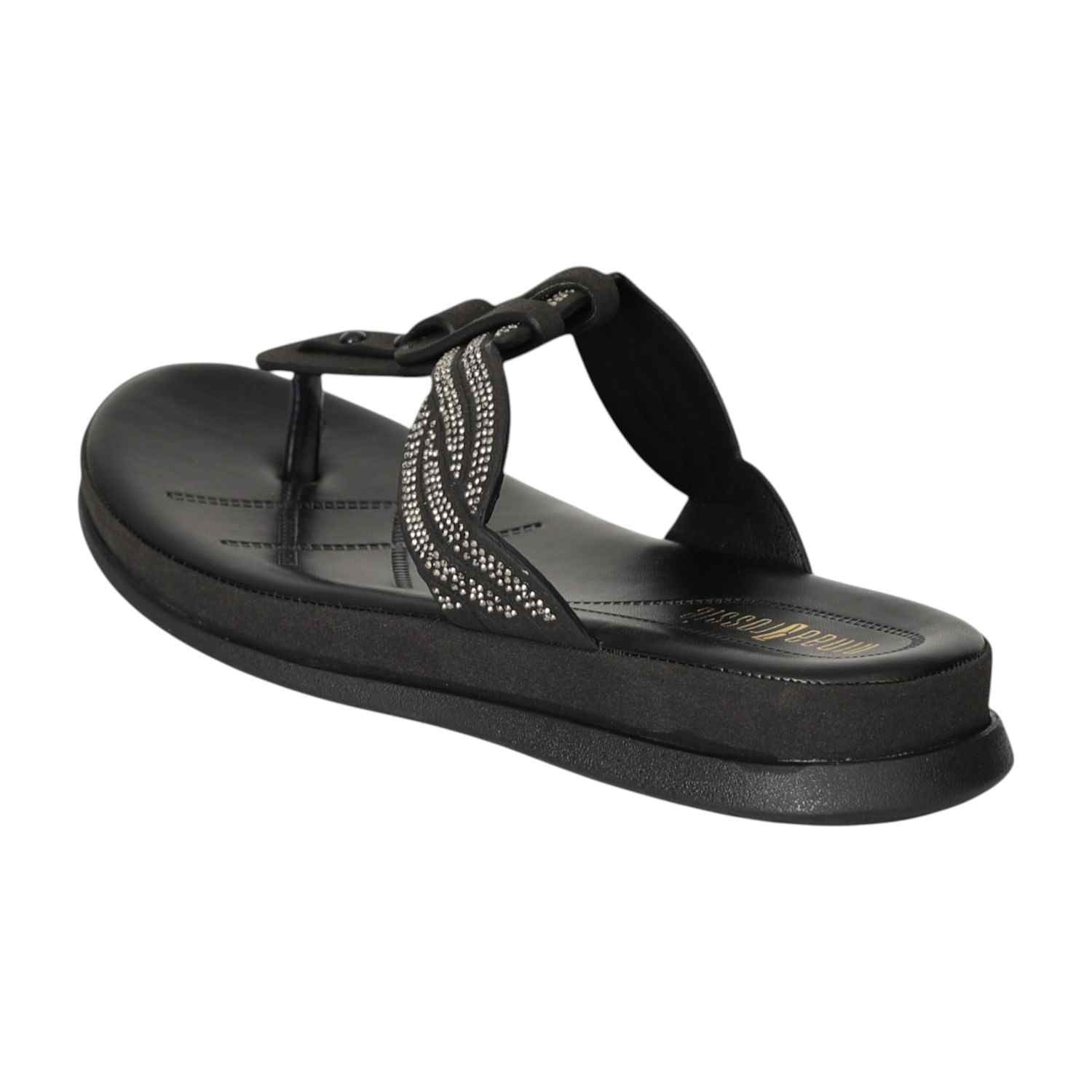 Women Black Stone Spark Sandals