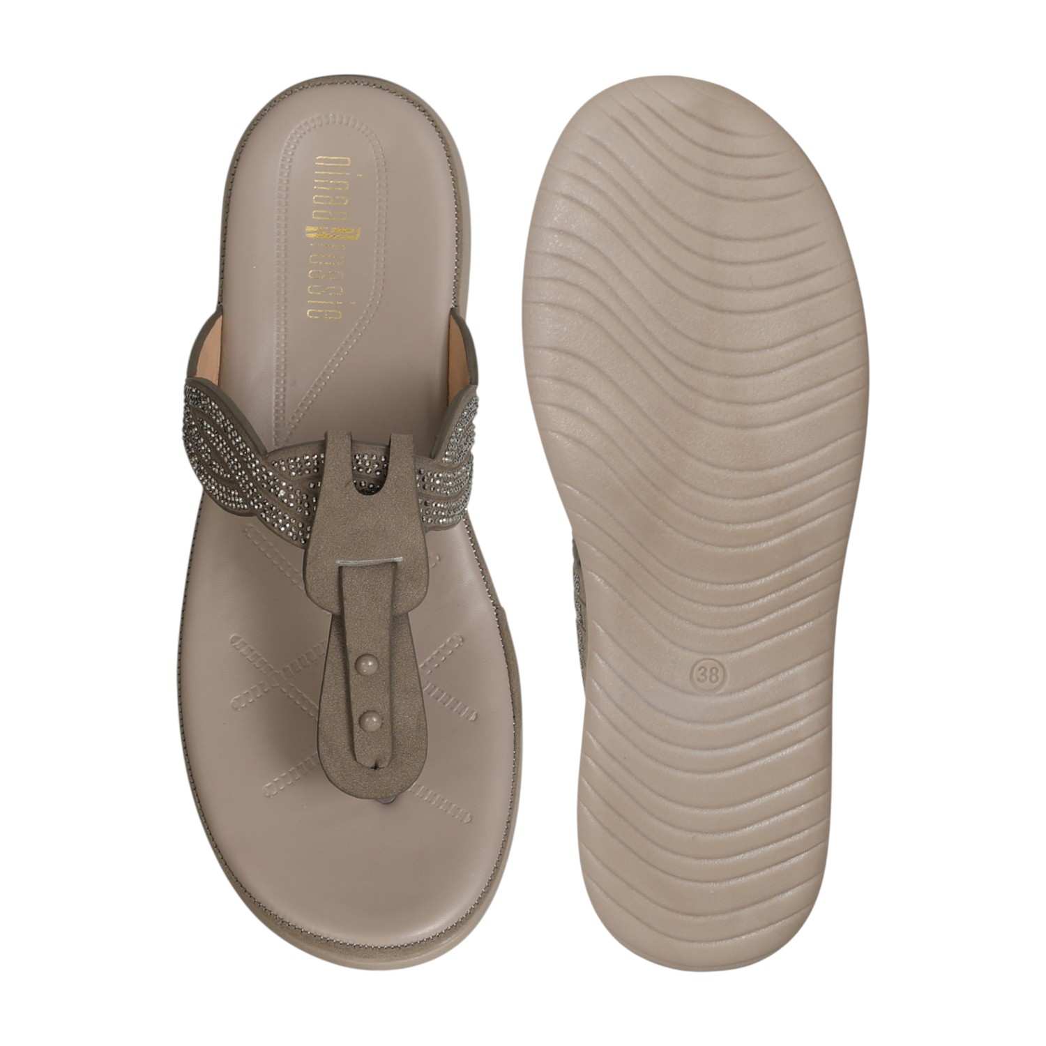 Women Taupe Stone Spark Sandals