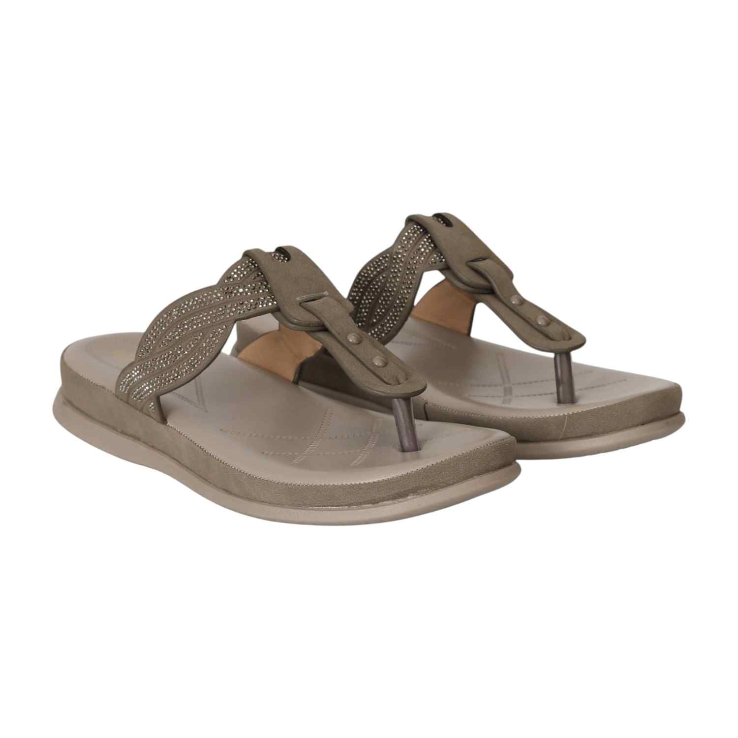 Women Taupe Stone Spark Sandals