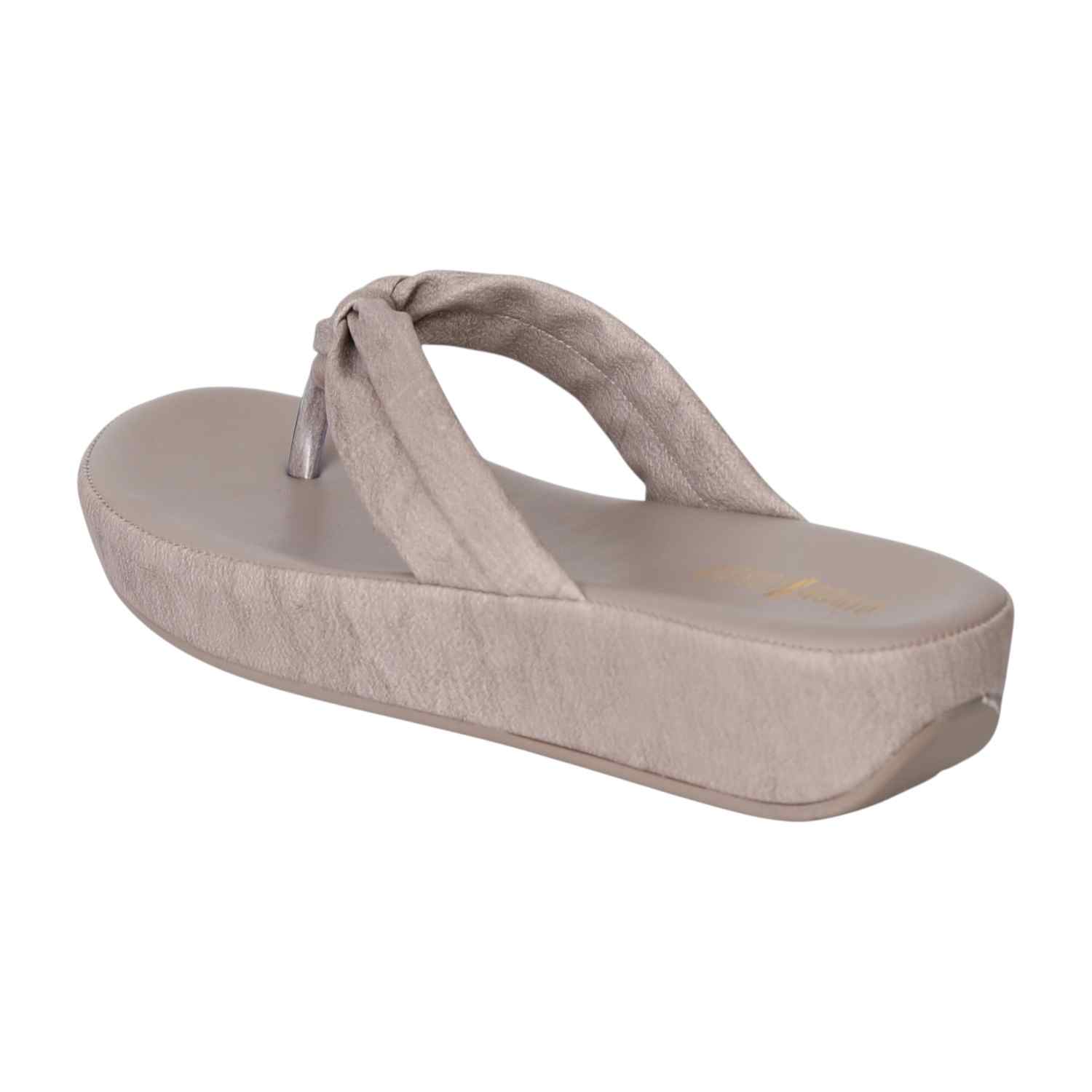 Women Grey Knotted Wedge Flats