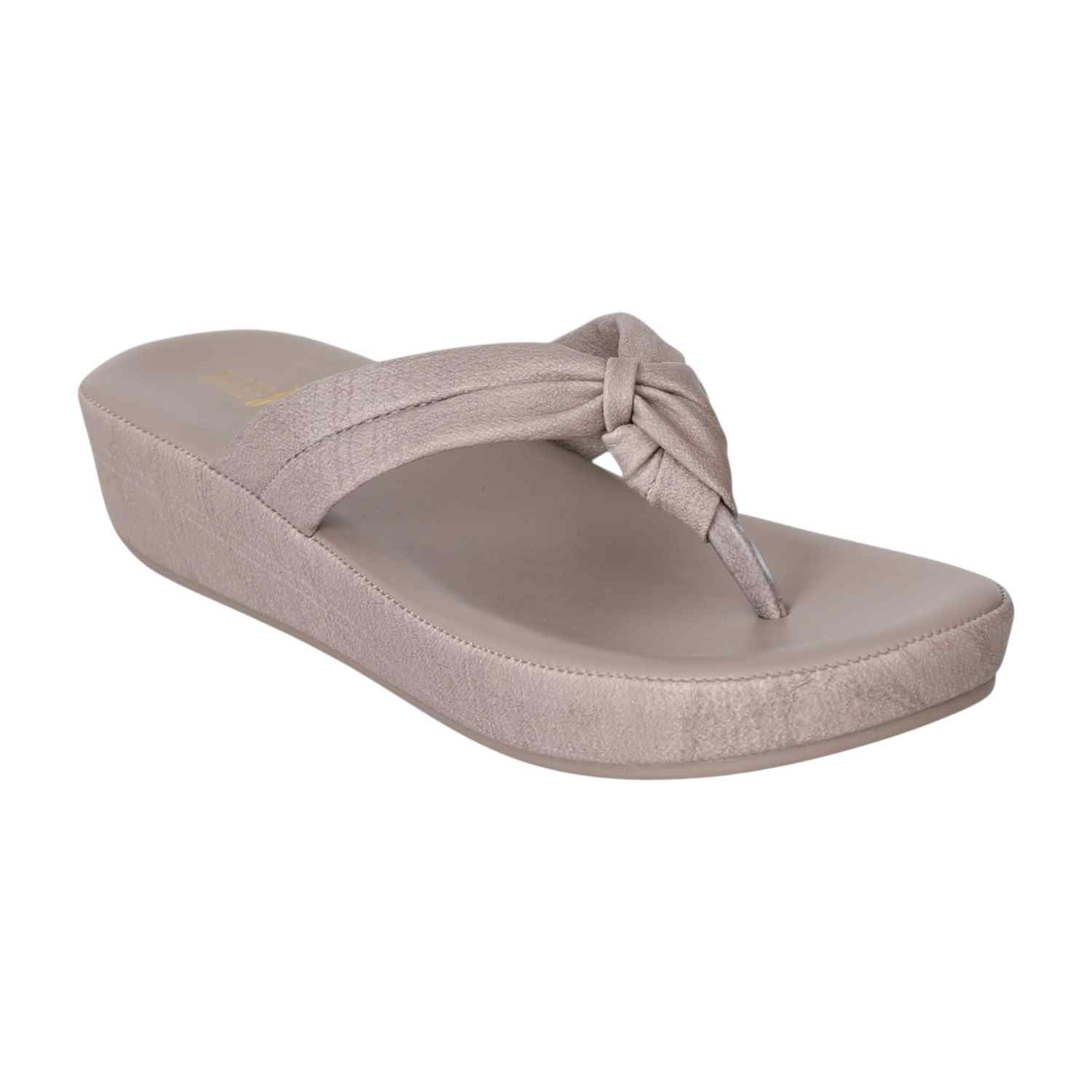 Women Grey Knotted Wedge Flats