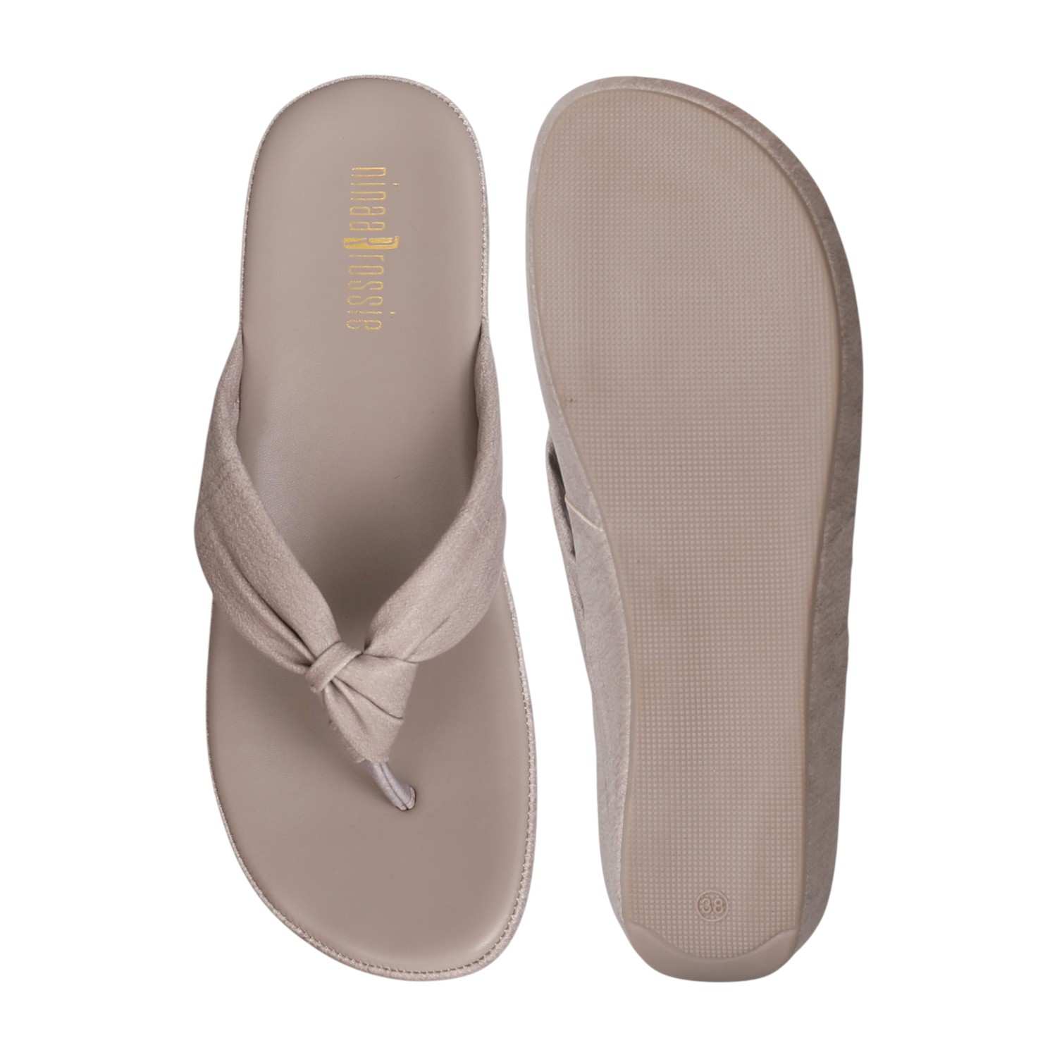 Women Grey Knotted Wedge Flats
