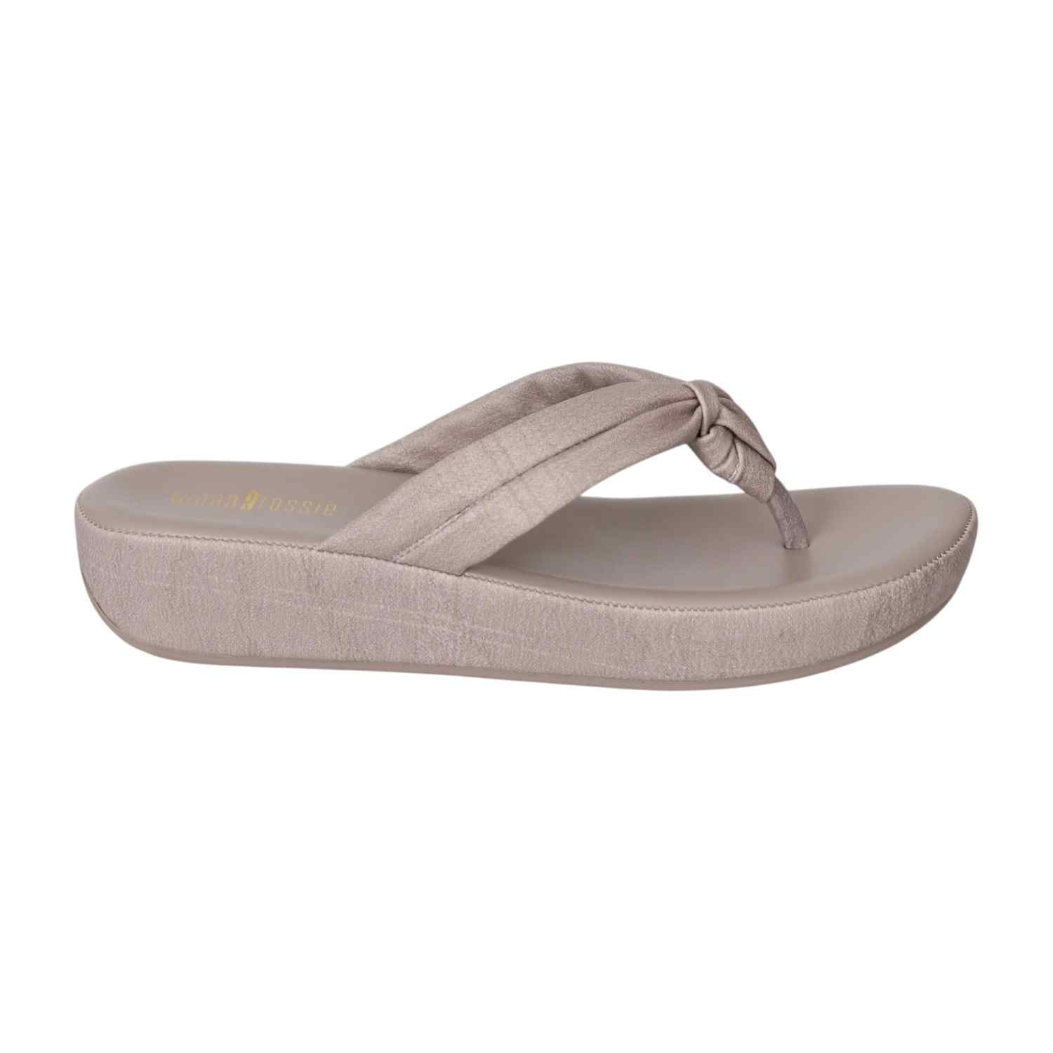 Women Grey Knotted Wedge Flats