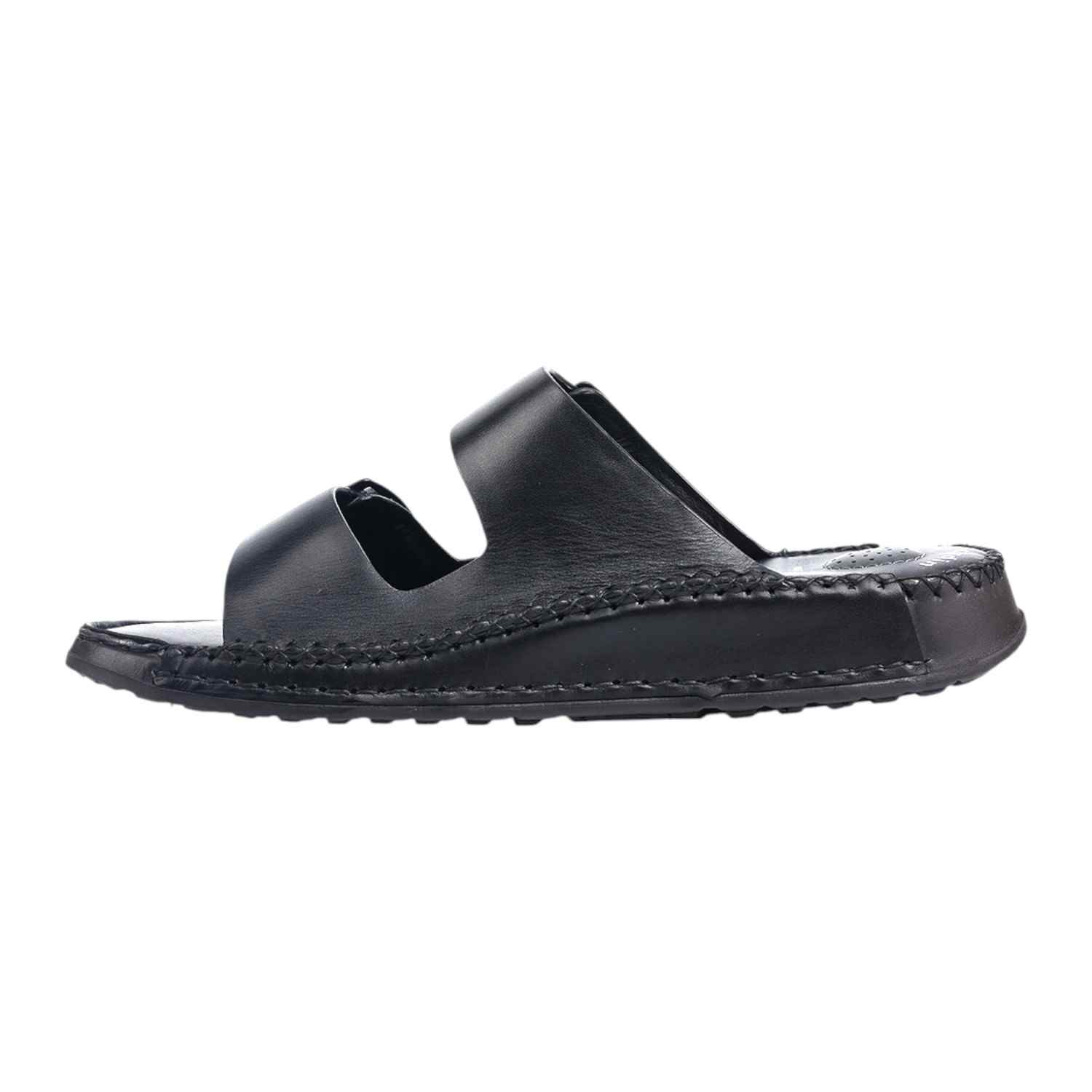 Pierre Cardin | Mens Leather Sandal Black|2