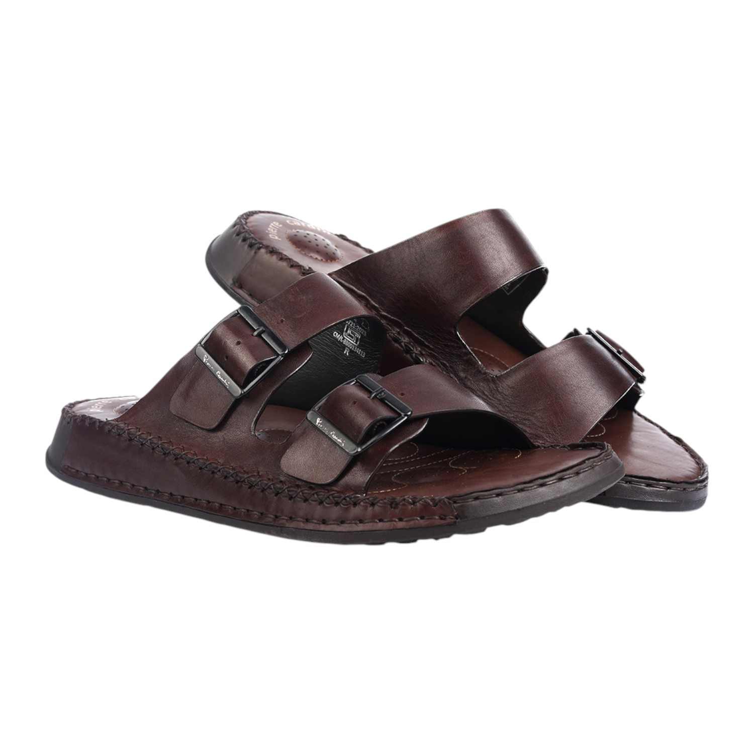 Pierre Cardin | Mens Leather slipper Café|0
