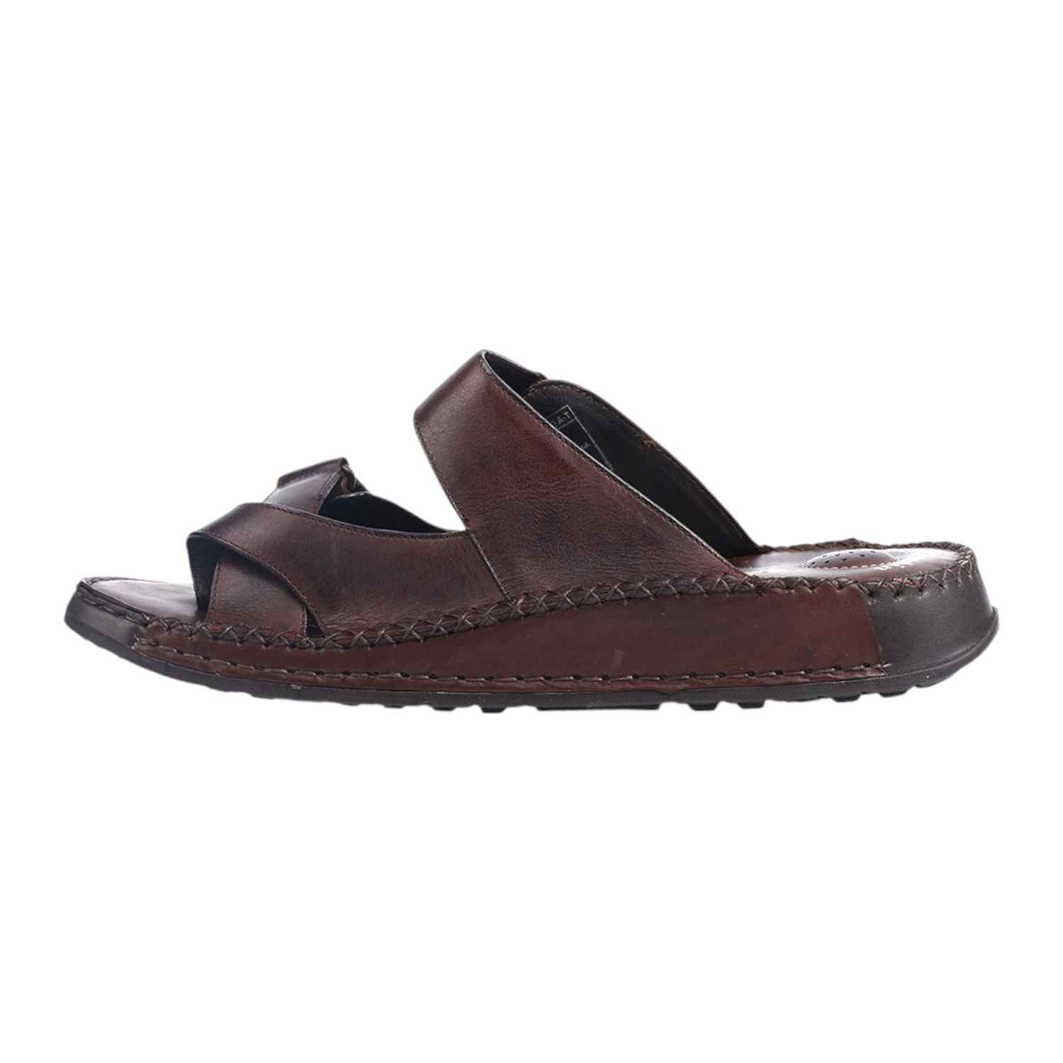 Mens Leather slipper Café