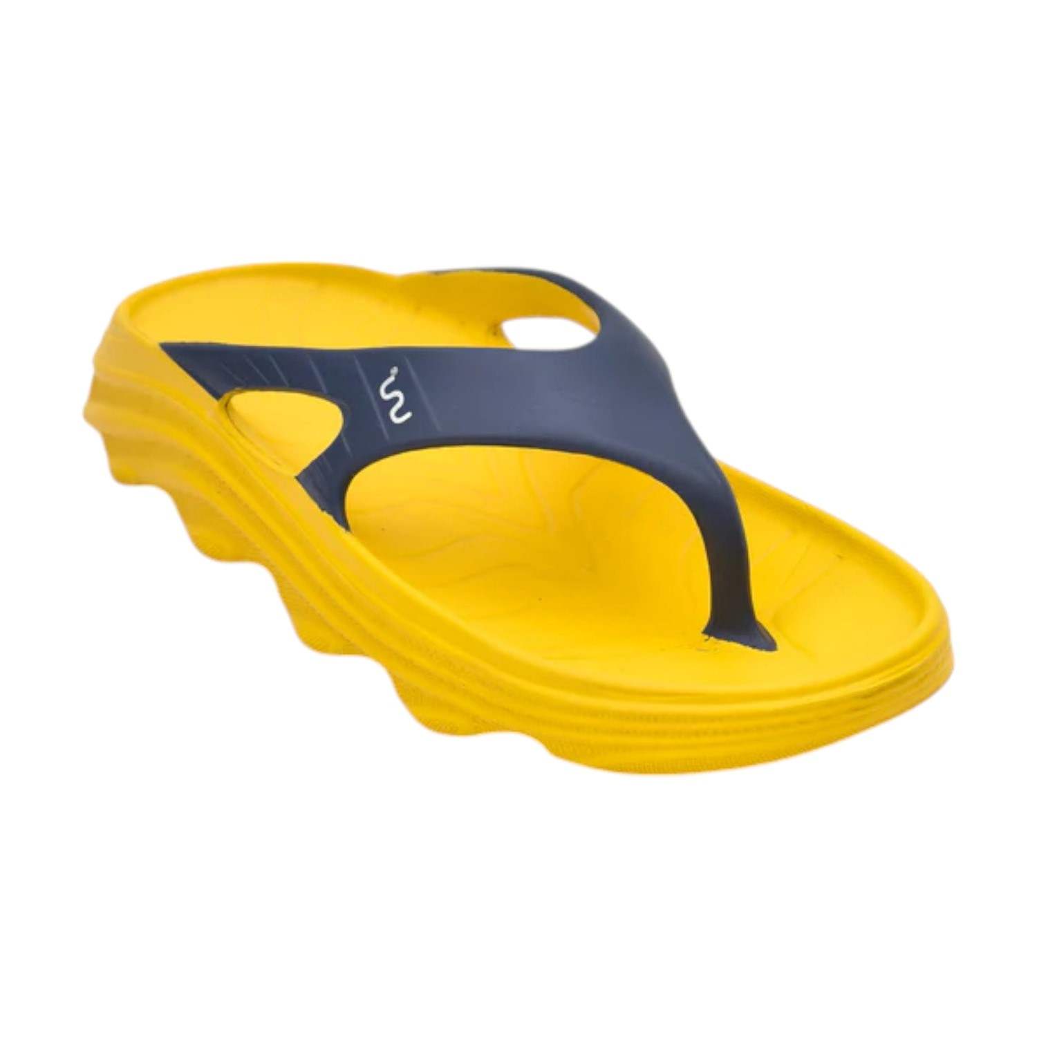 Men\'s Blue Yellow Flat Thongs Comfort Split Toe Rubber Flip Flop Slipper Shoes Blue Marlin Hanapa main image 4