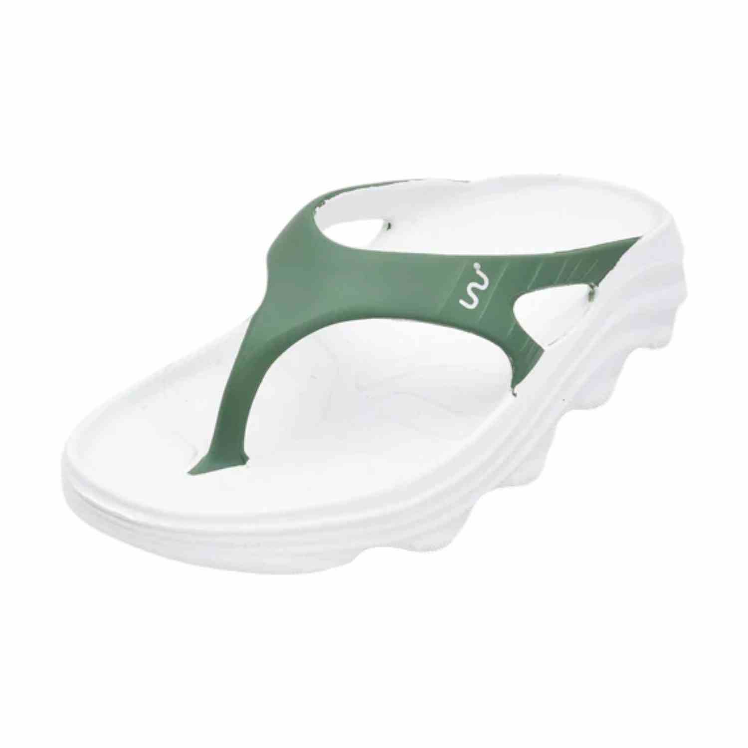 Men White Military Green Flip Flops