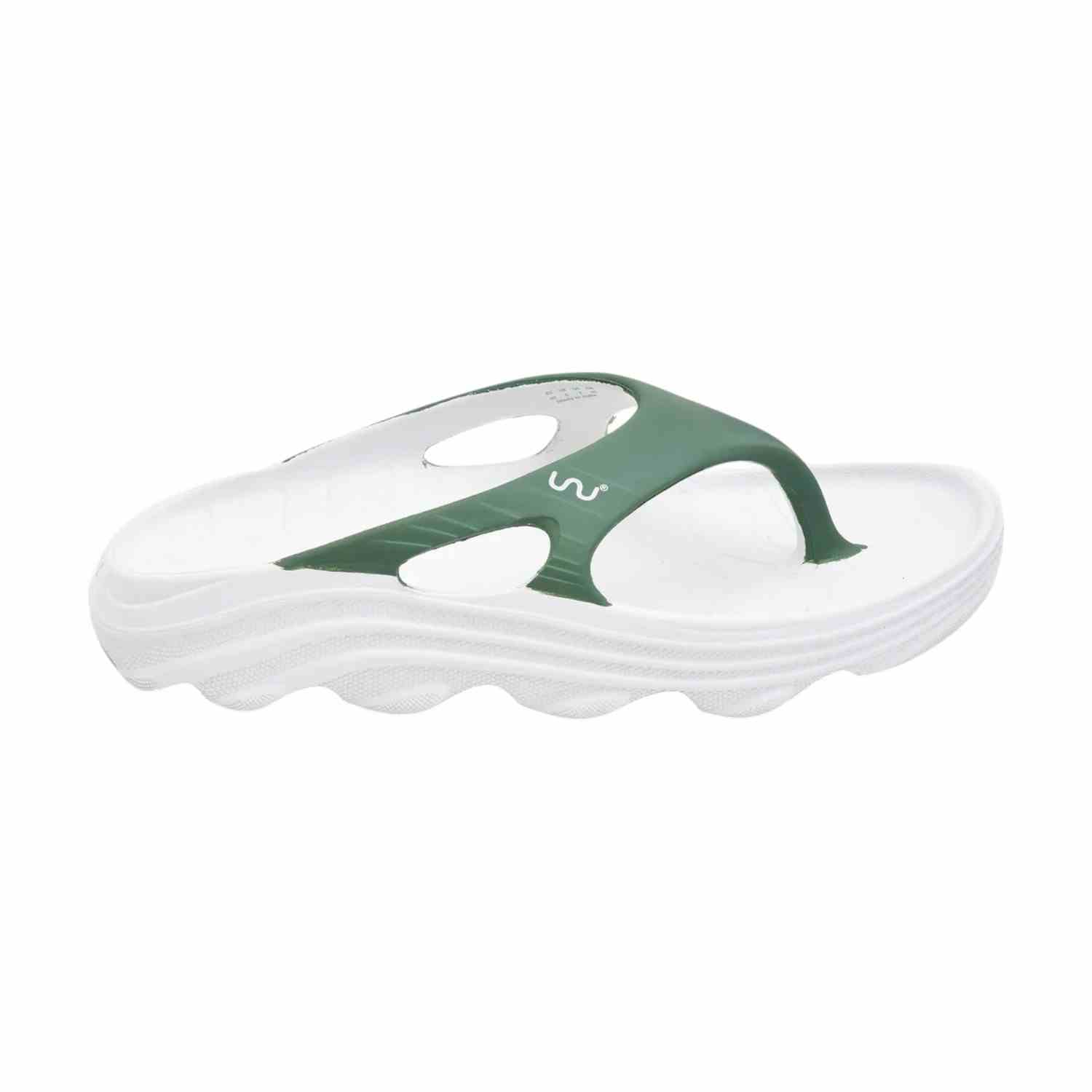 Men White Military Green Flip Flops
