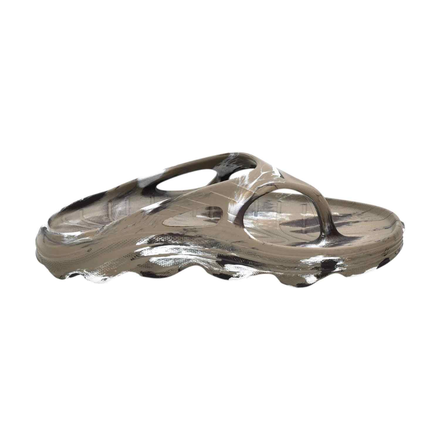 Men Khaki Brown White Flip Flops