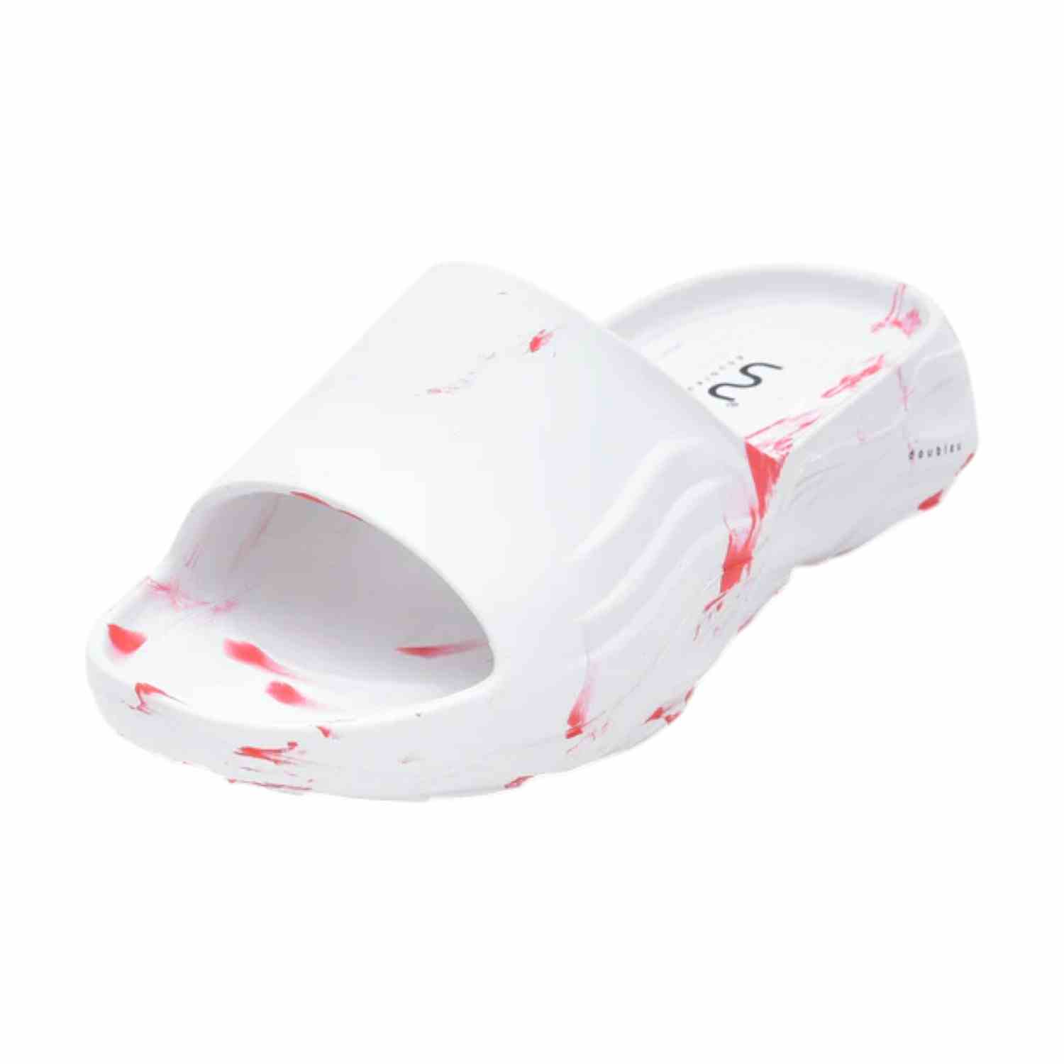 Ultra Sporty Men Marble White Red Slidders