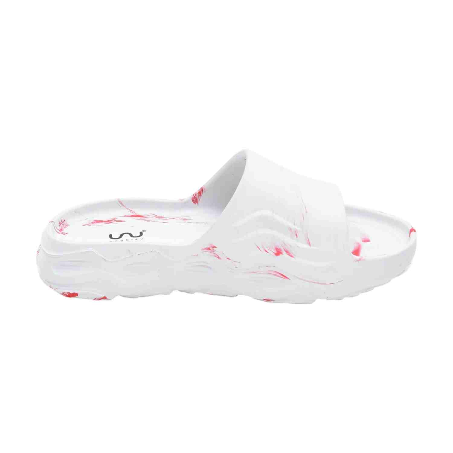 Ultra Sporty Men Marble White Red Slidders
