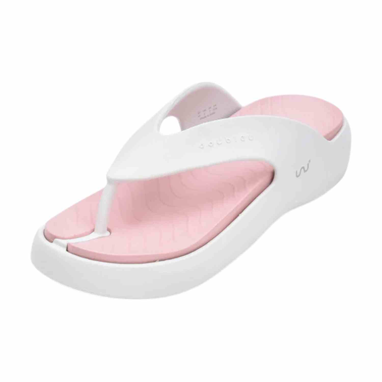 Women White Pink Flip Flops