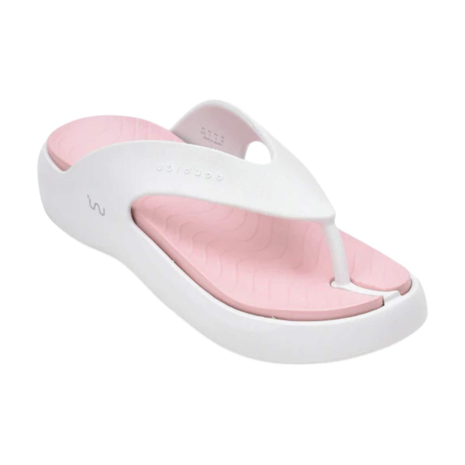 Women White Pink Flip Flops
