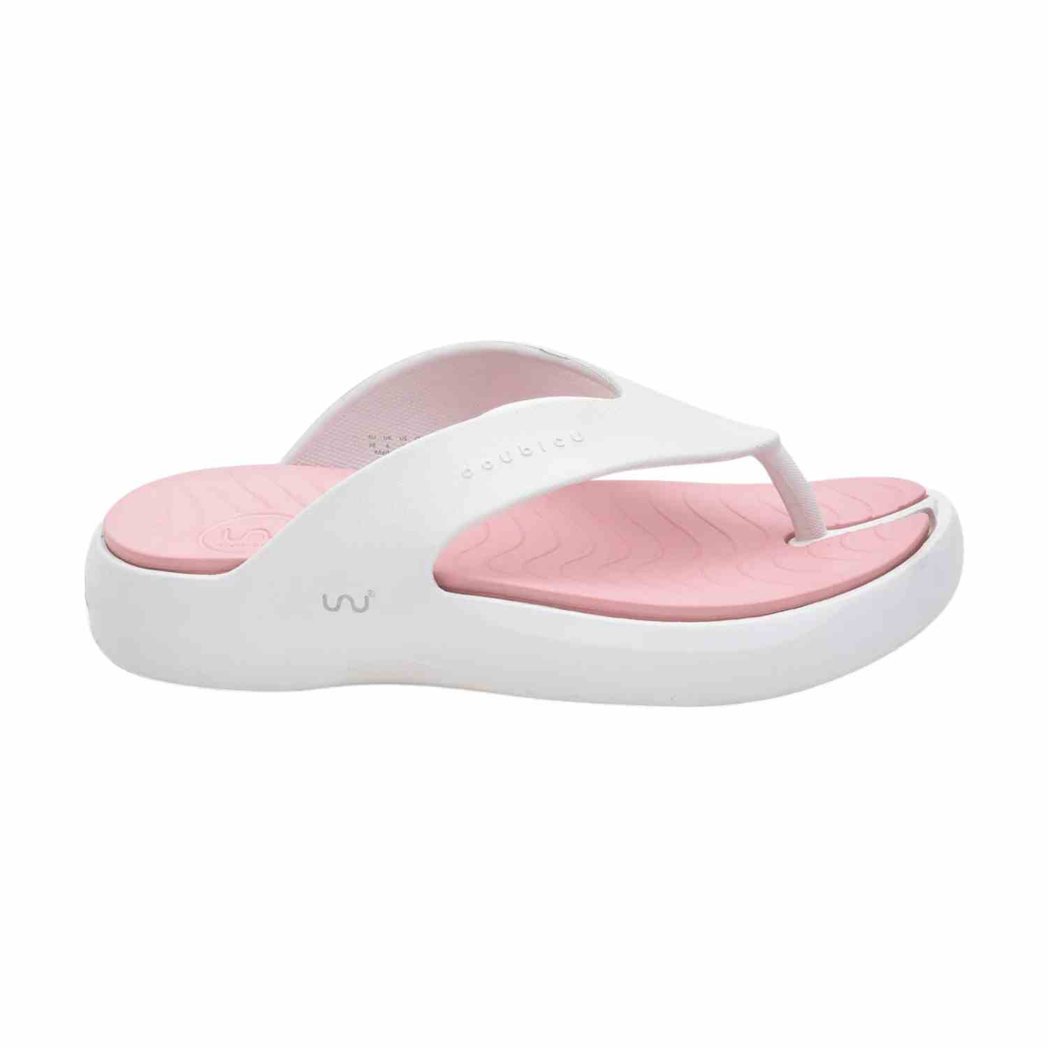 Women White Pink Flip Flops