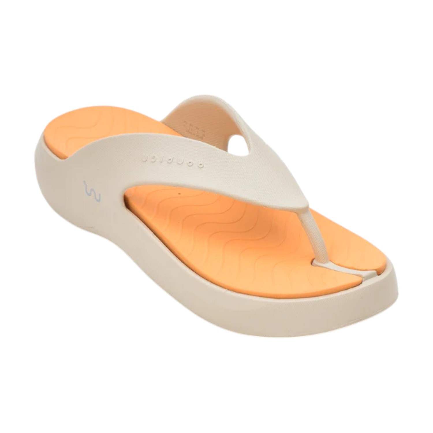 Women Beige Orange Flip Flops