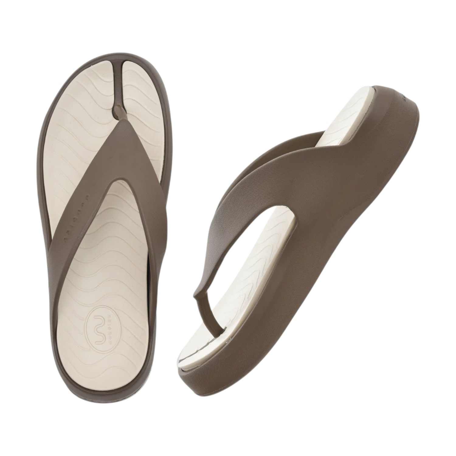 Women Brown Beige Flip Flops