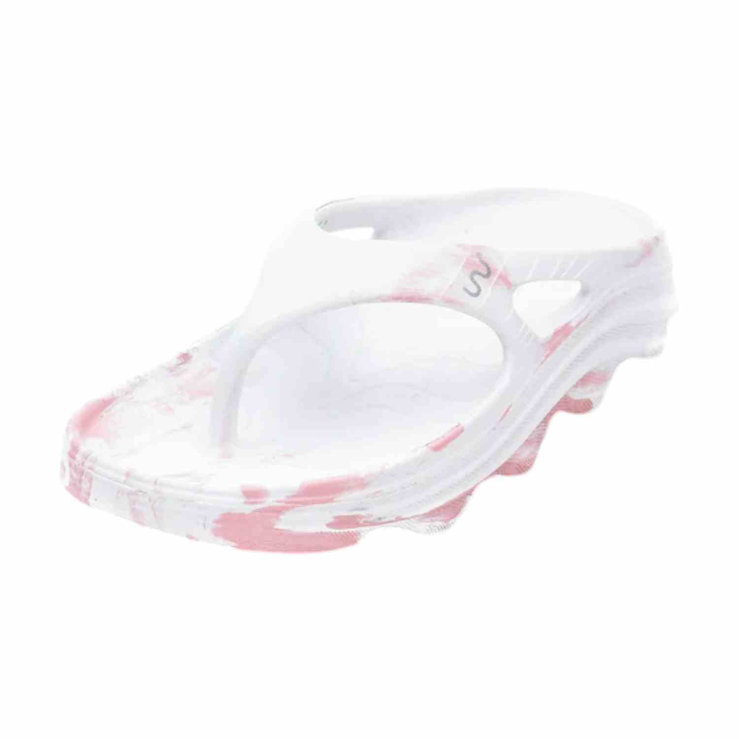 Women White Pink Flip Flops
