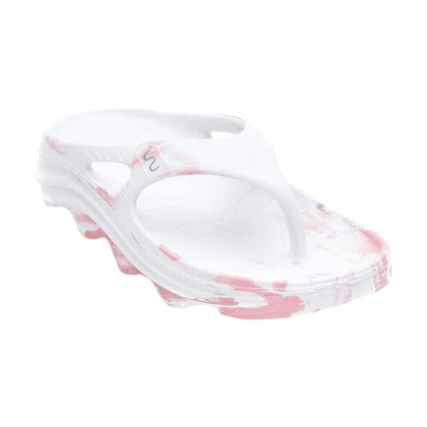 Women White Pink Flip Flops