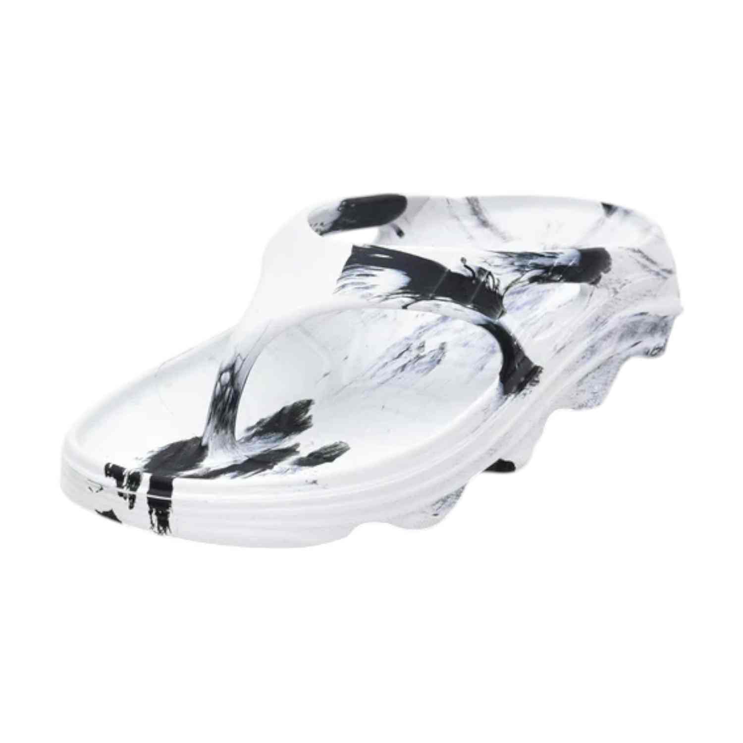 Men White Black Flip Flops